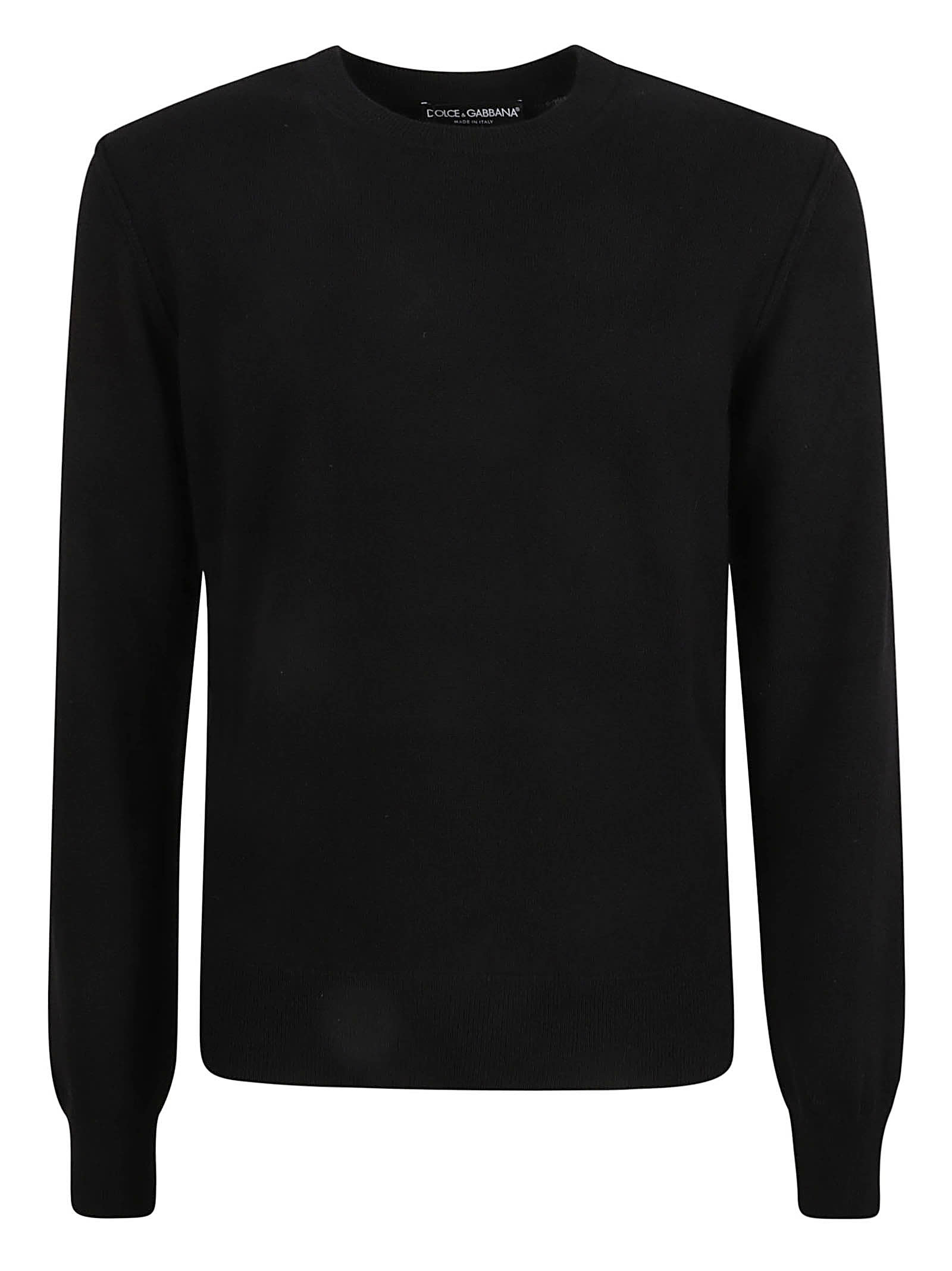 Shop Dolce & Gabbana Rib Knit Plain Sweater In Nero
