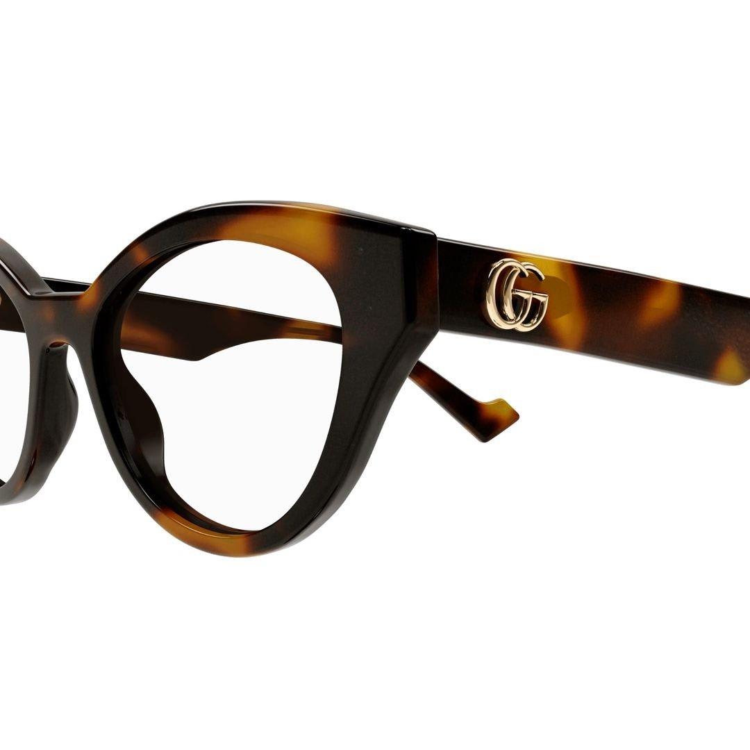 Shop Gucci Cat Eye Glasses In 004 Havana Havana Transpa