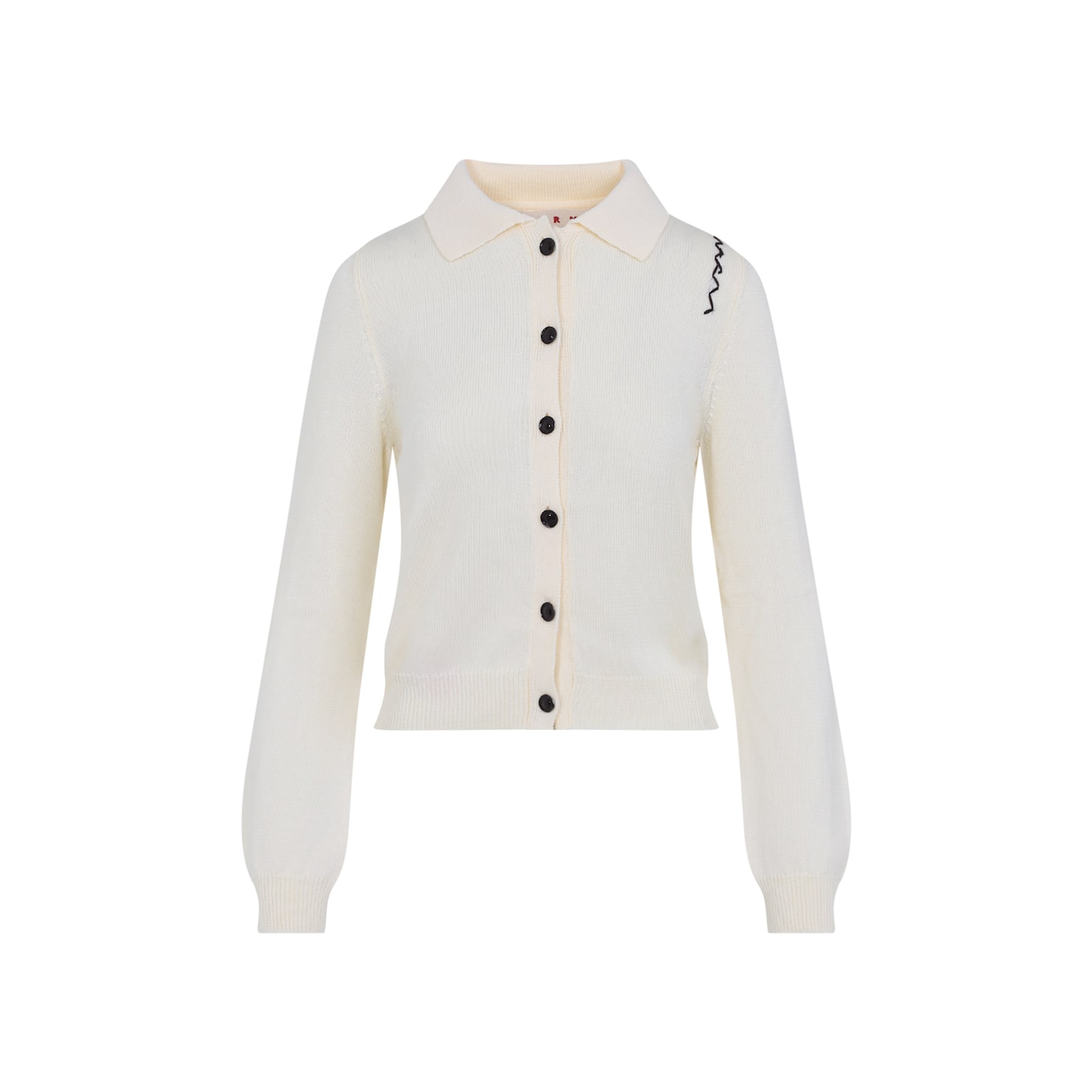 Marni Cream Cotton Cardigan In White