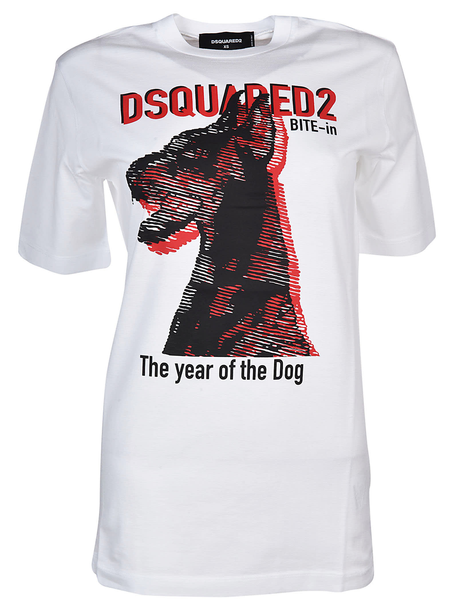 dsquared2 dog print t shirt