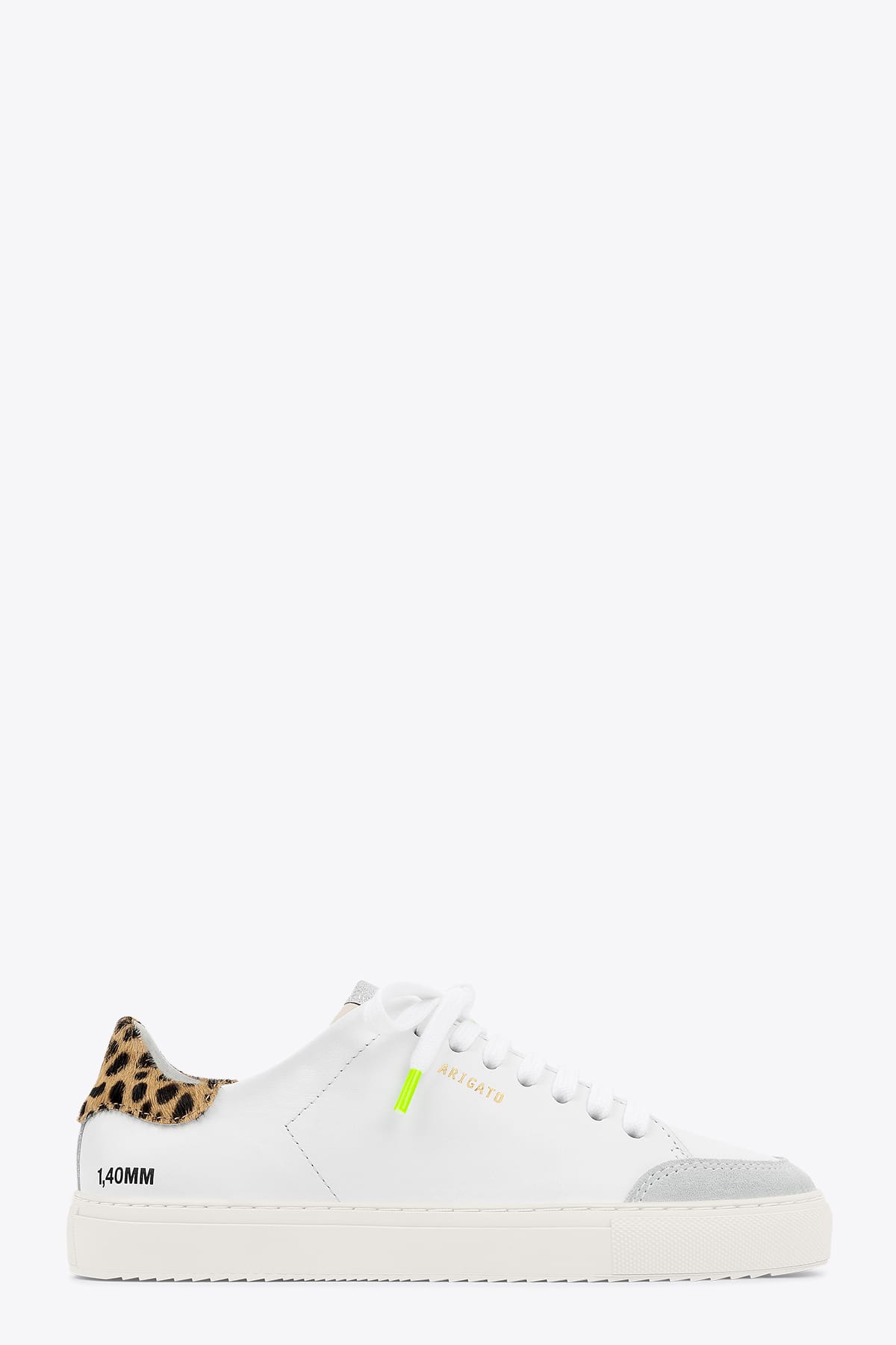 Axel Arigato Clean 90 Triple Animal White leather low-top lace up sneaker with leo back tab- Clean 90 triple