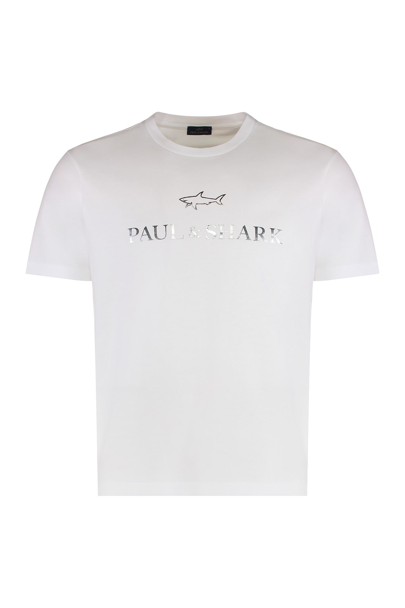 Paul&shark Logo Print Cotton T.shirt In White