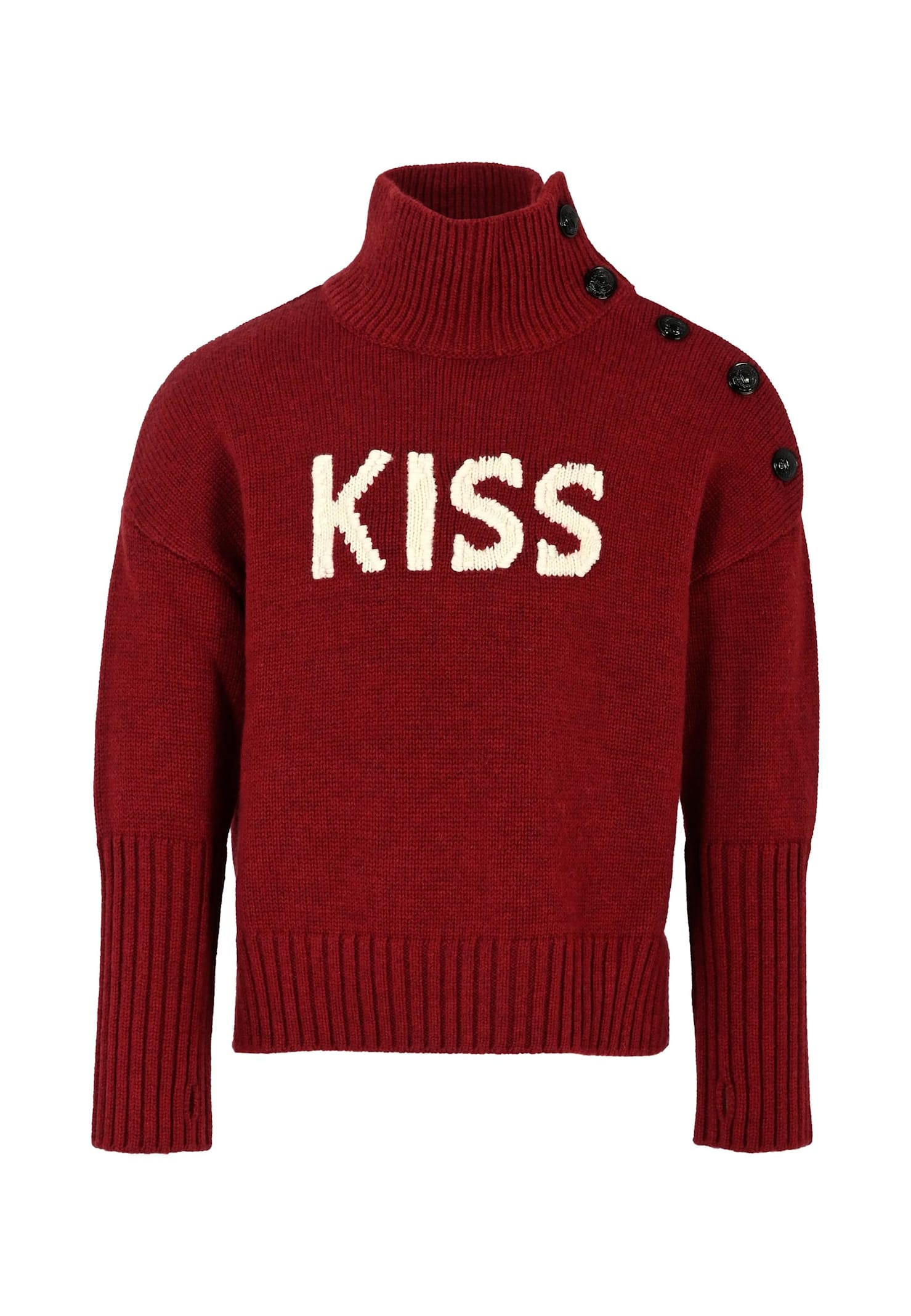 Zadig & Voltaire Burgundy Turtleneck For Girl With Writing In Burgundy