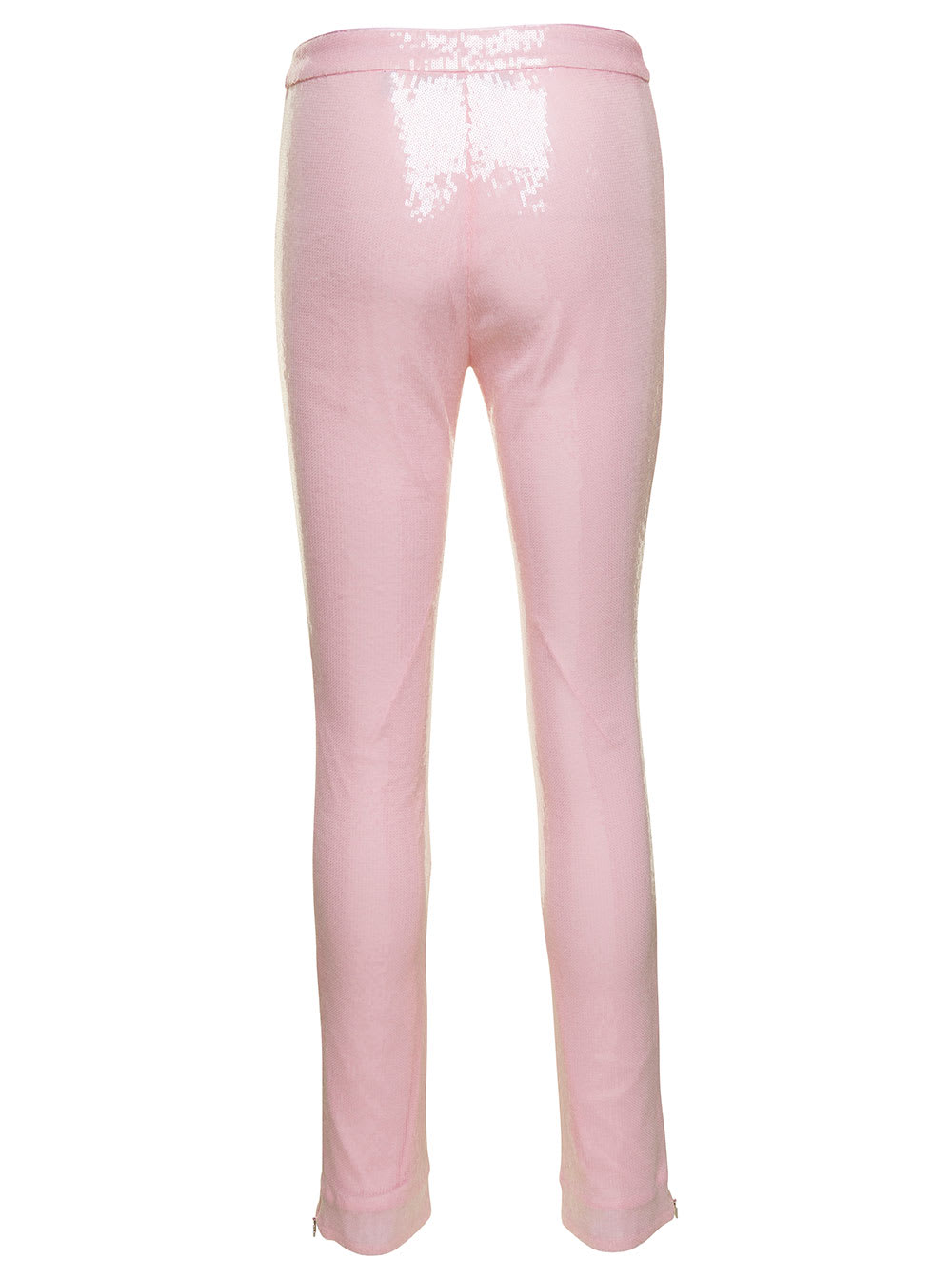 Shop Rotate Birger Christensen Pink Sequin-embellished Boot Cut Pants In Polyester Woman