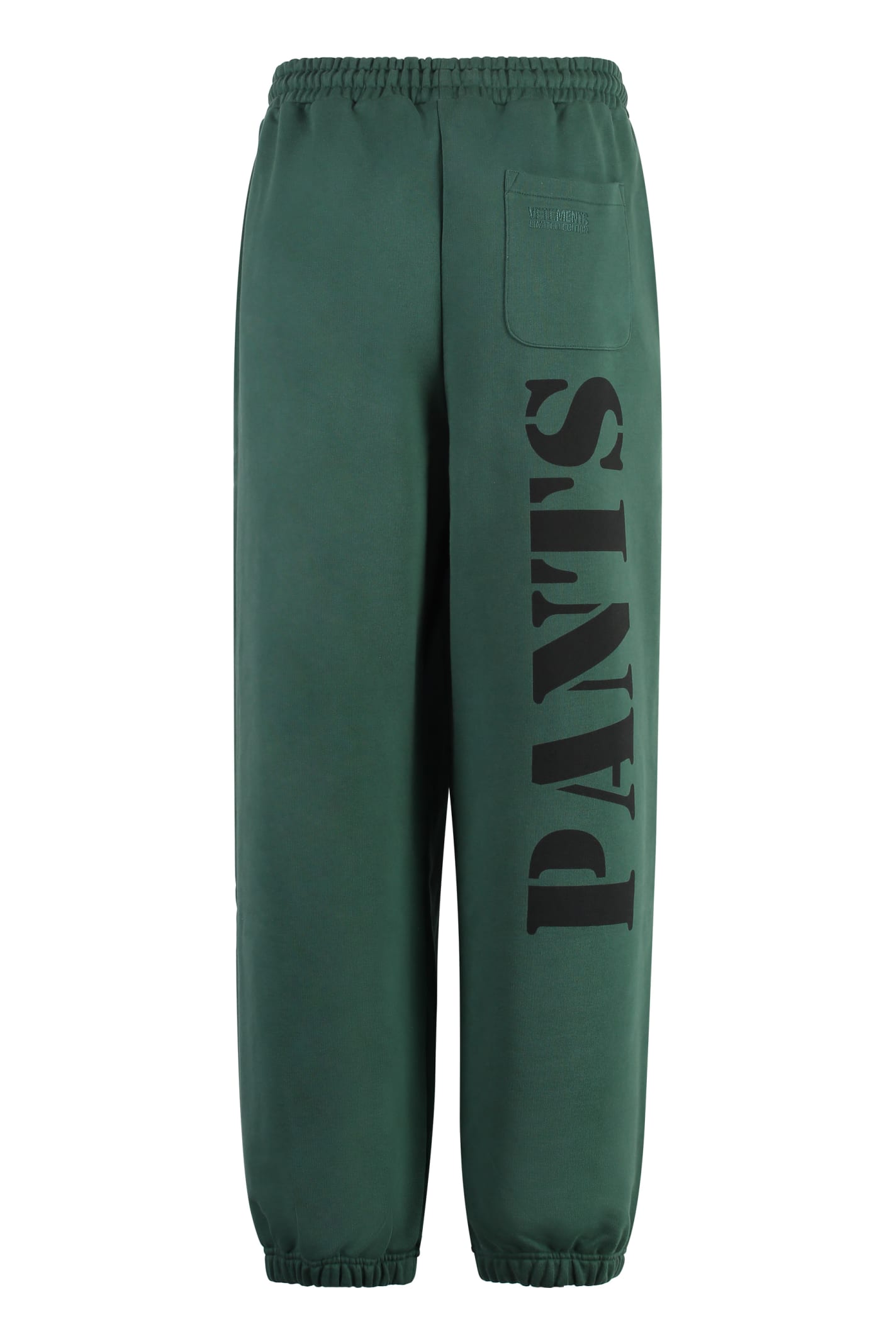 Shop Vetements Logo Detail Cotton Track-pants In Green