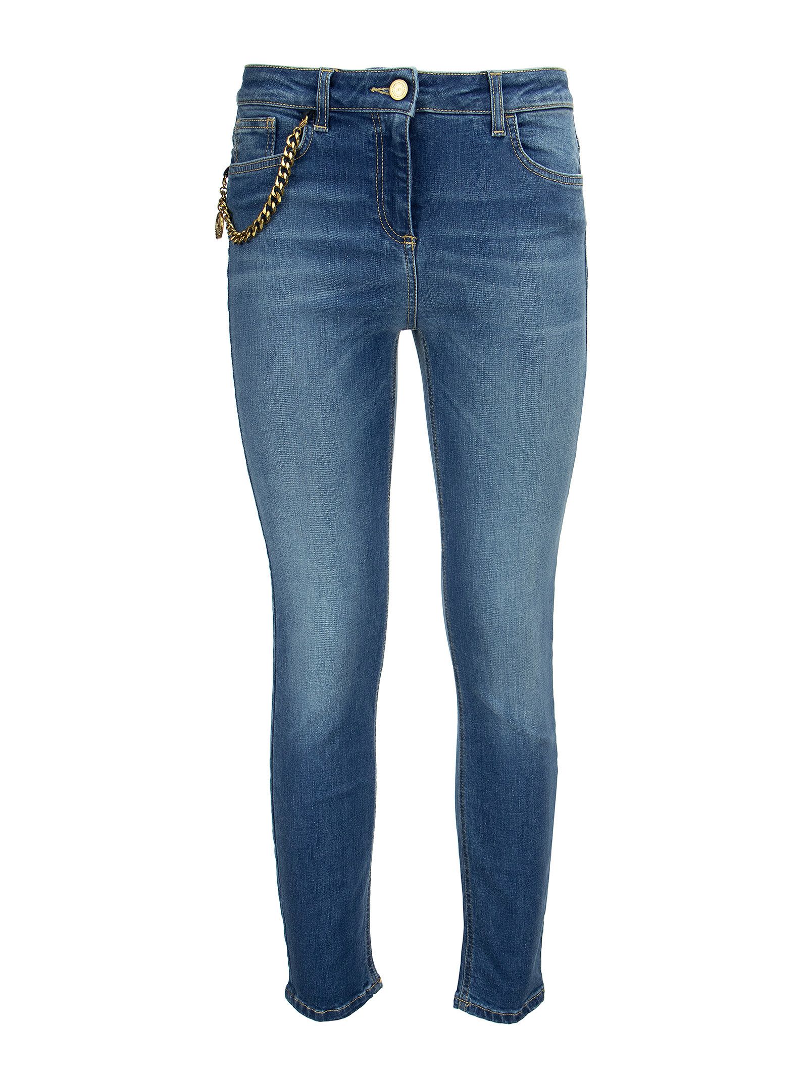 Elisabetta Franchi Skinny Jeans With Aged Gold Charm