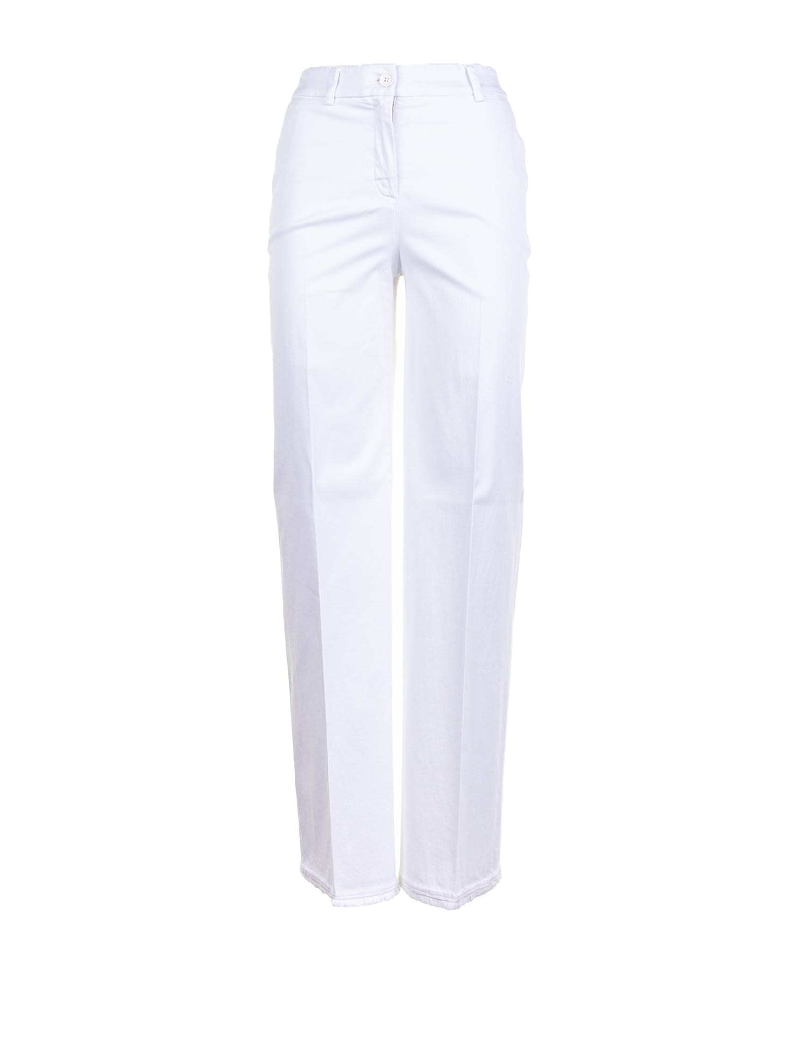 Womens High-waisted Trousers In Optical White