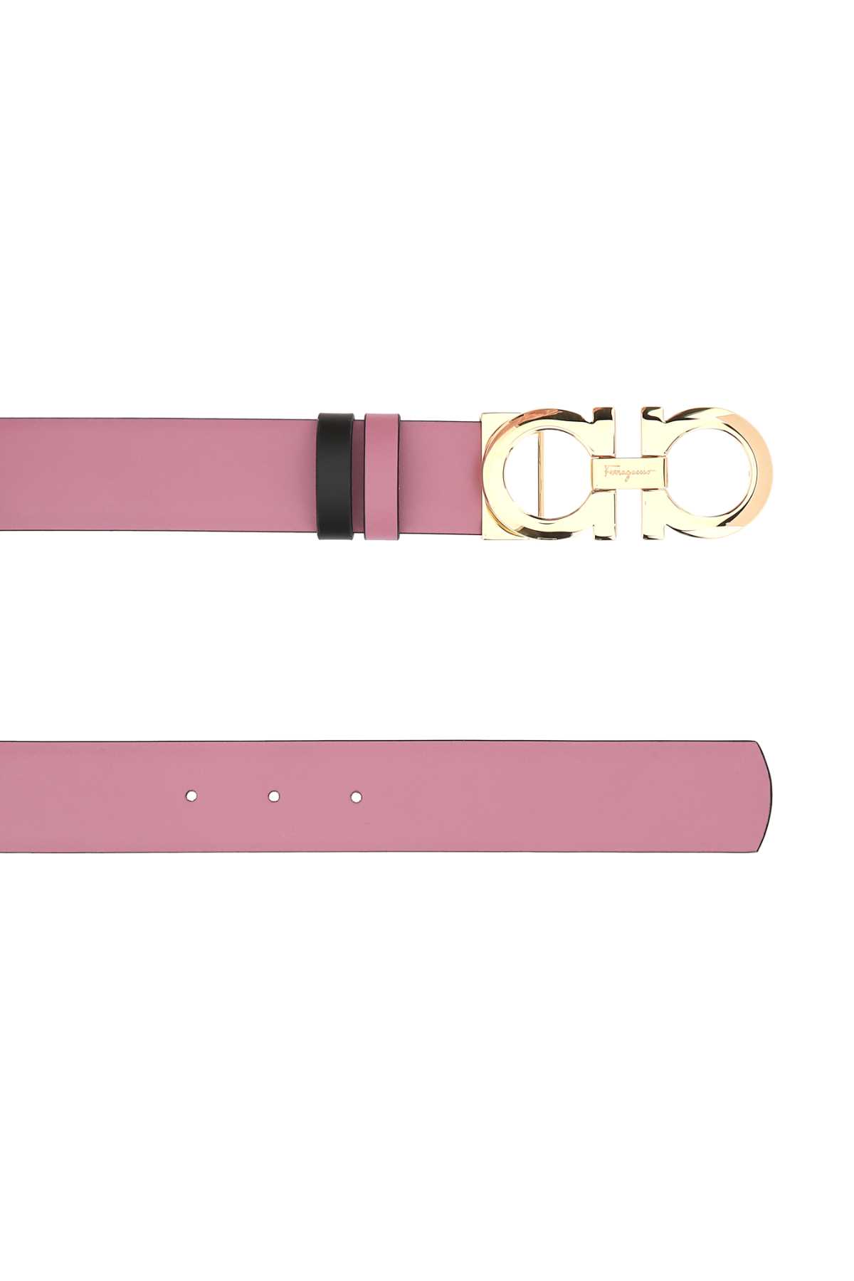Shop Ferragamo Pink Leather Reversible Belt