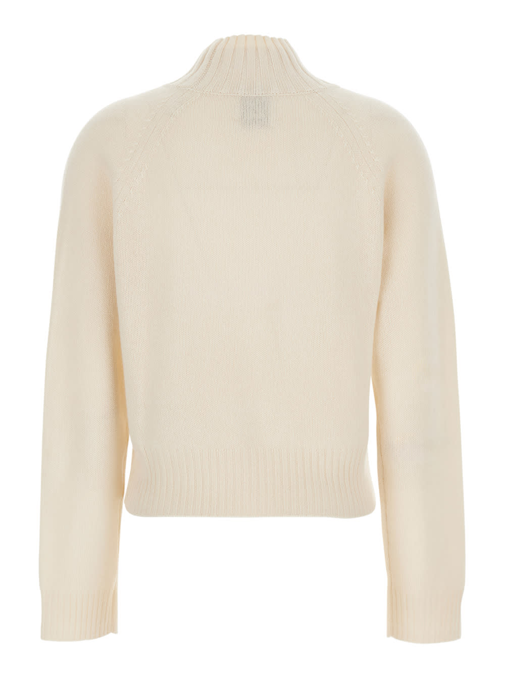 Allude Mockneck Cashmere Pull In White