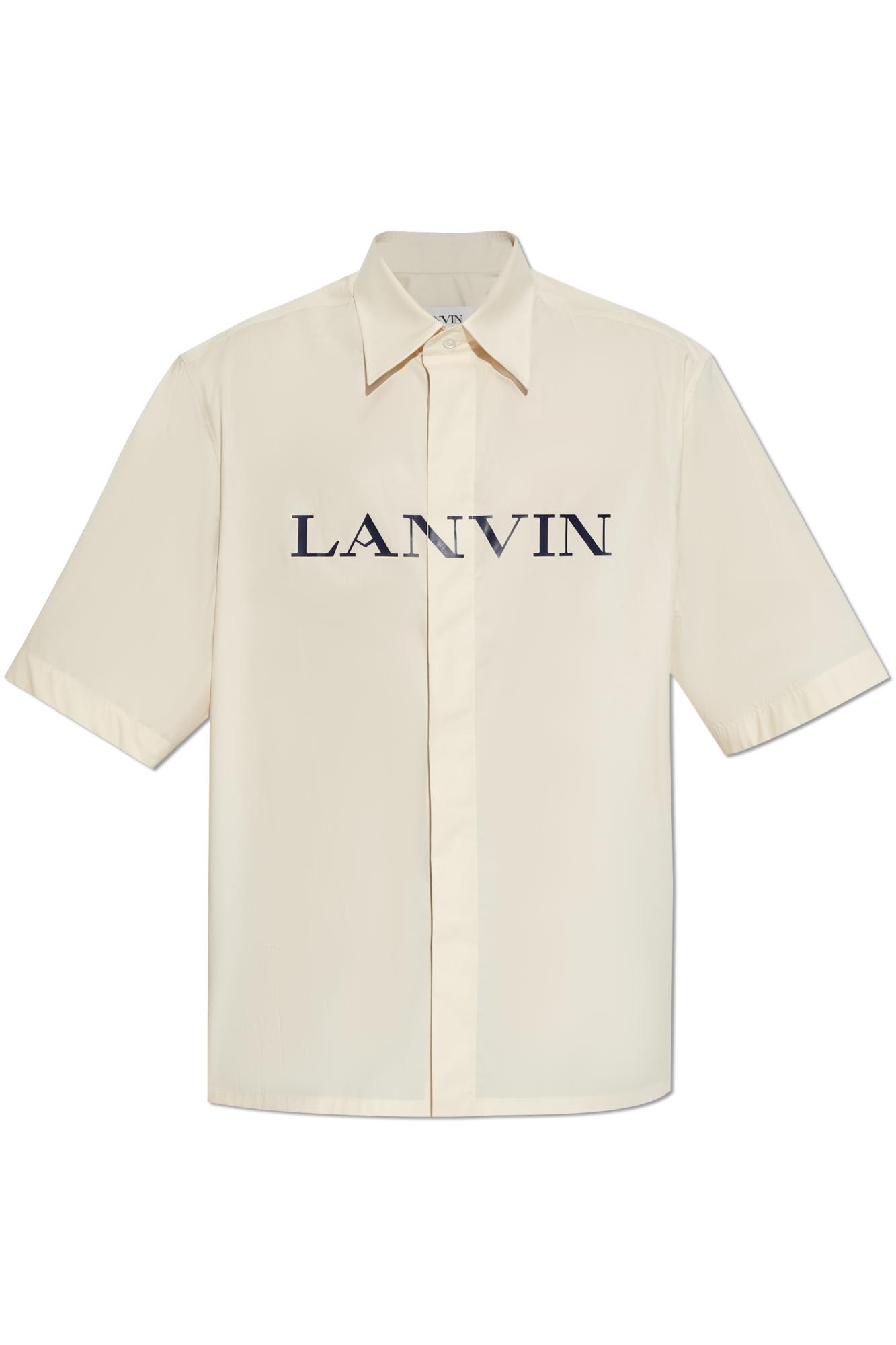 Shop Lanvin Shirt With Logo In Ecru