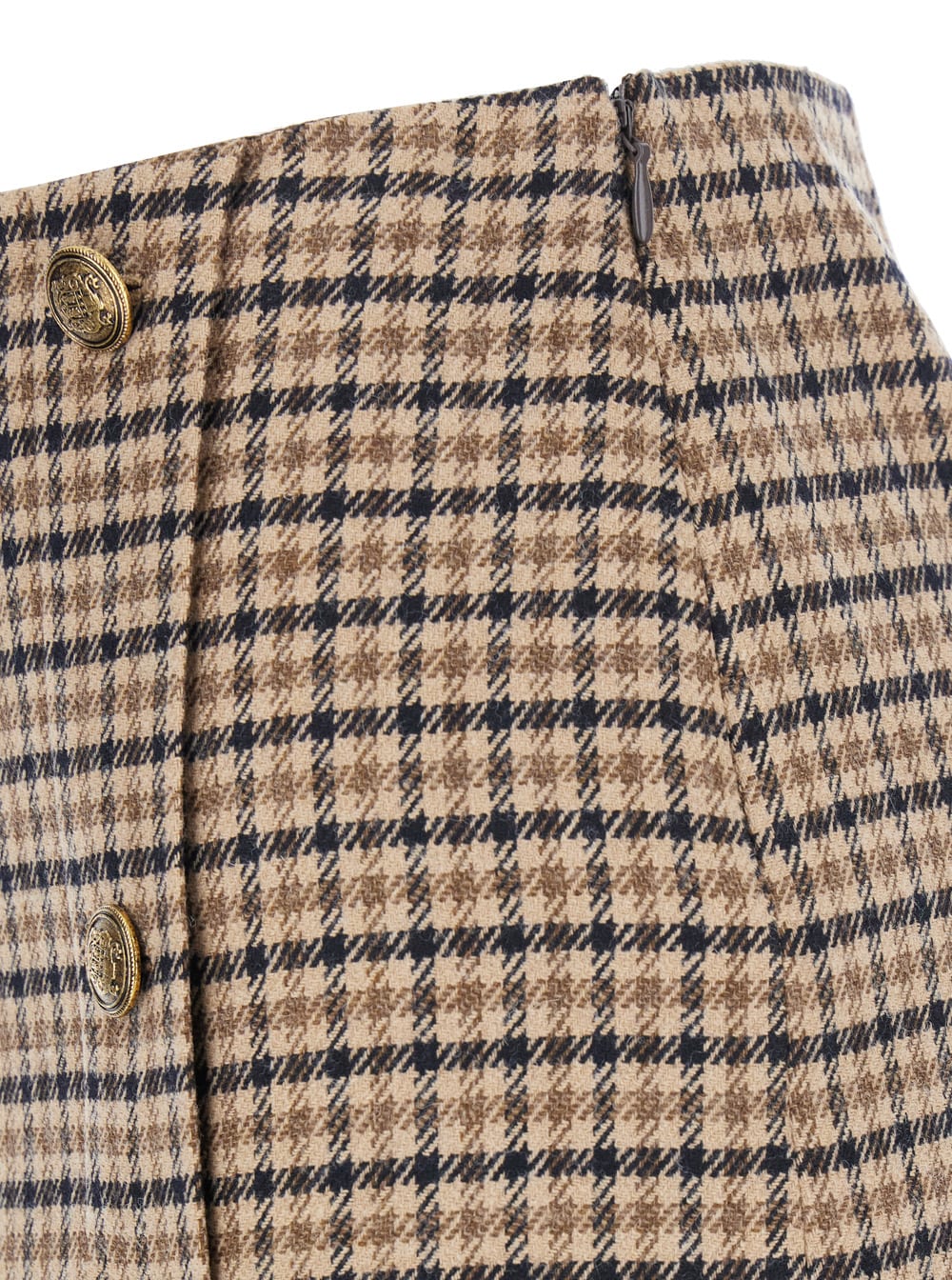 Twinset Check Motif Skirt In Brown