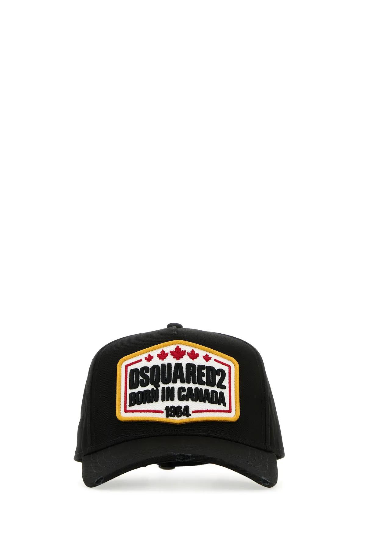 Shop Dsquared2 Black Cotton Baseball Cap