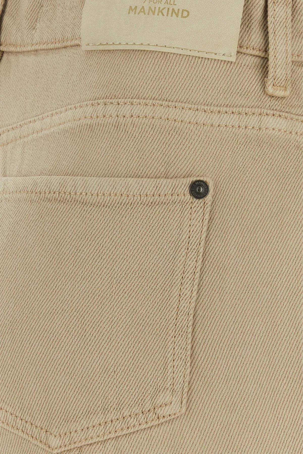 7 For All Mankind Tess Flared Trousers With Belt Loops And Back Pockets In Beige