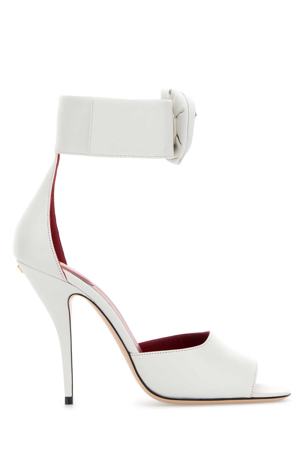 Valentino Garavani Drip Rose Kidskin Sandal With Crystals 105mm Woman White 41 In White