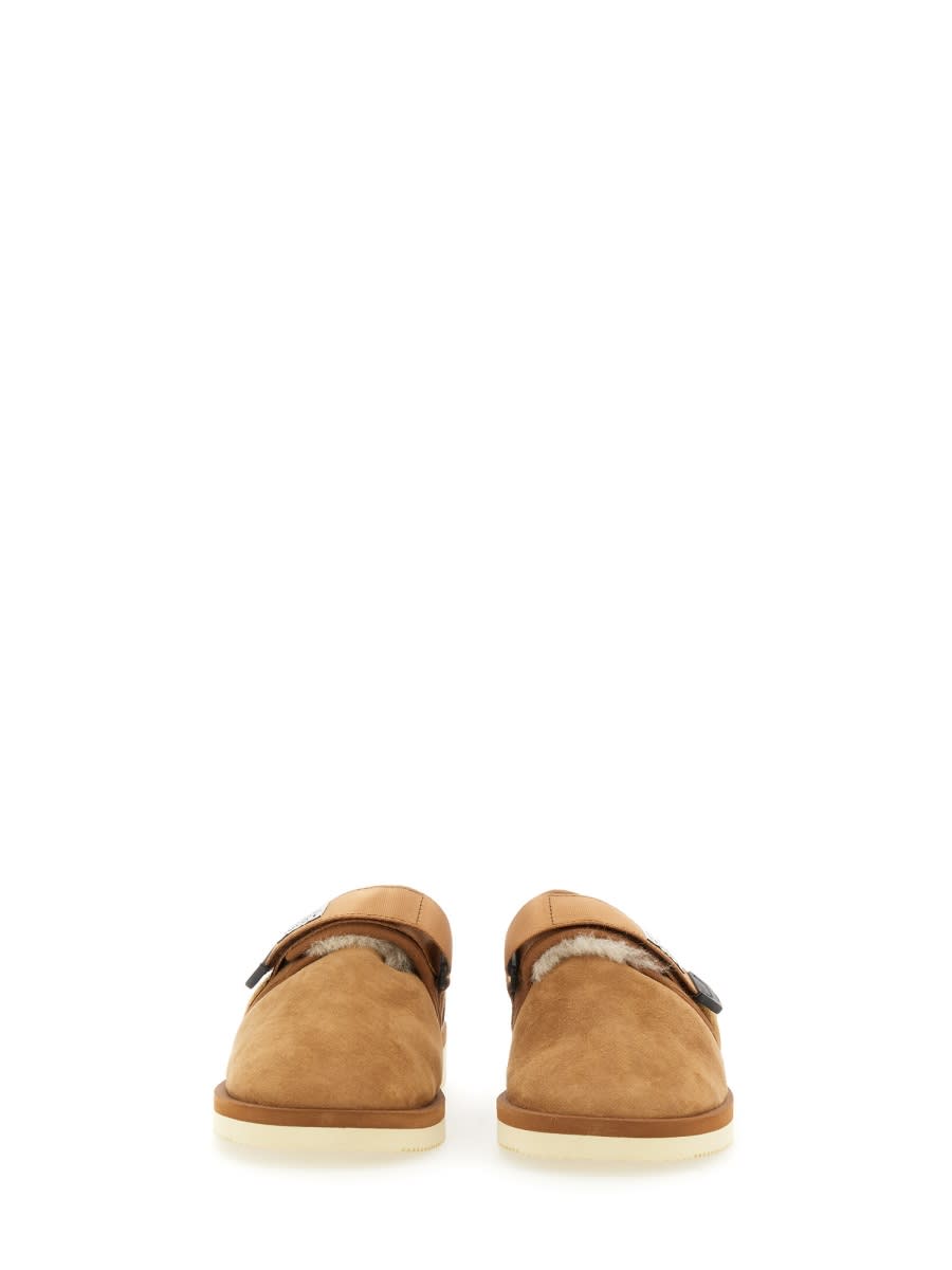 Suicoke Biscuit Suede Zavo Slippers In Beige