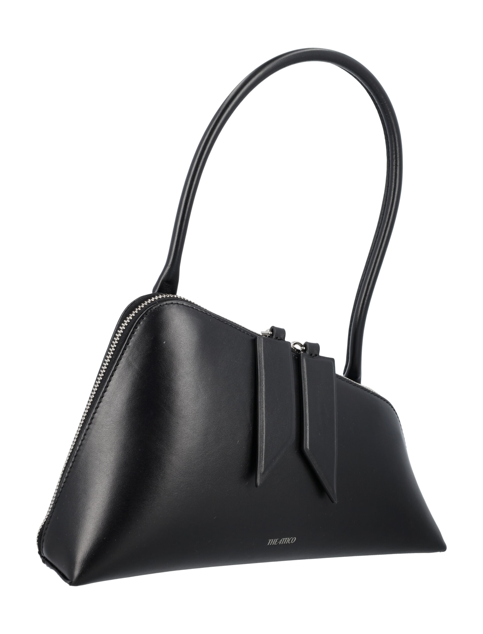 Shop Attico Sunrise Shoulder Bag In Black