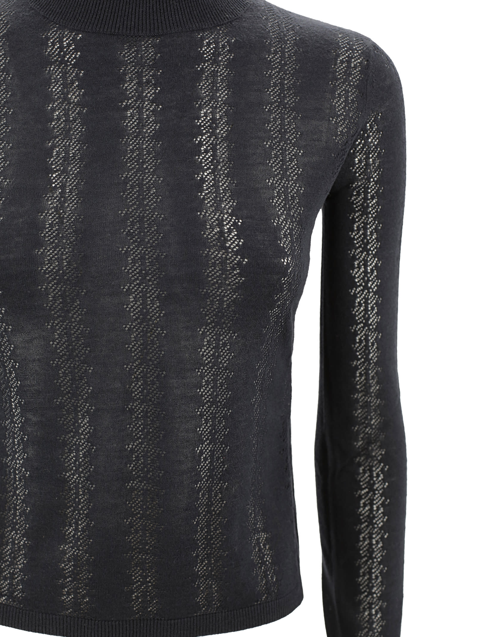 Shop Max Mara Turtleneck In Wool And Silk Yarn