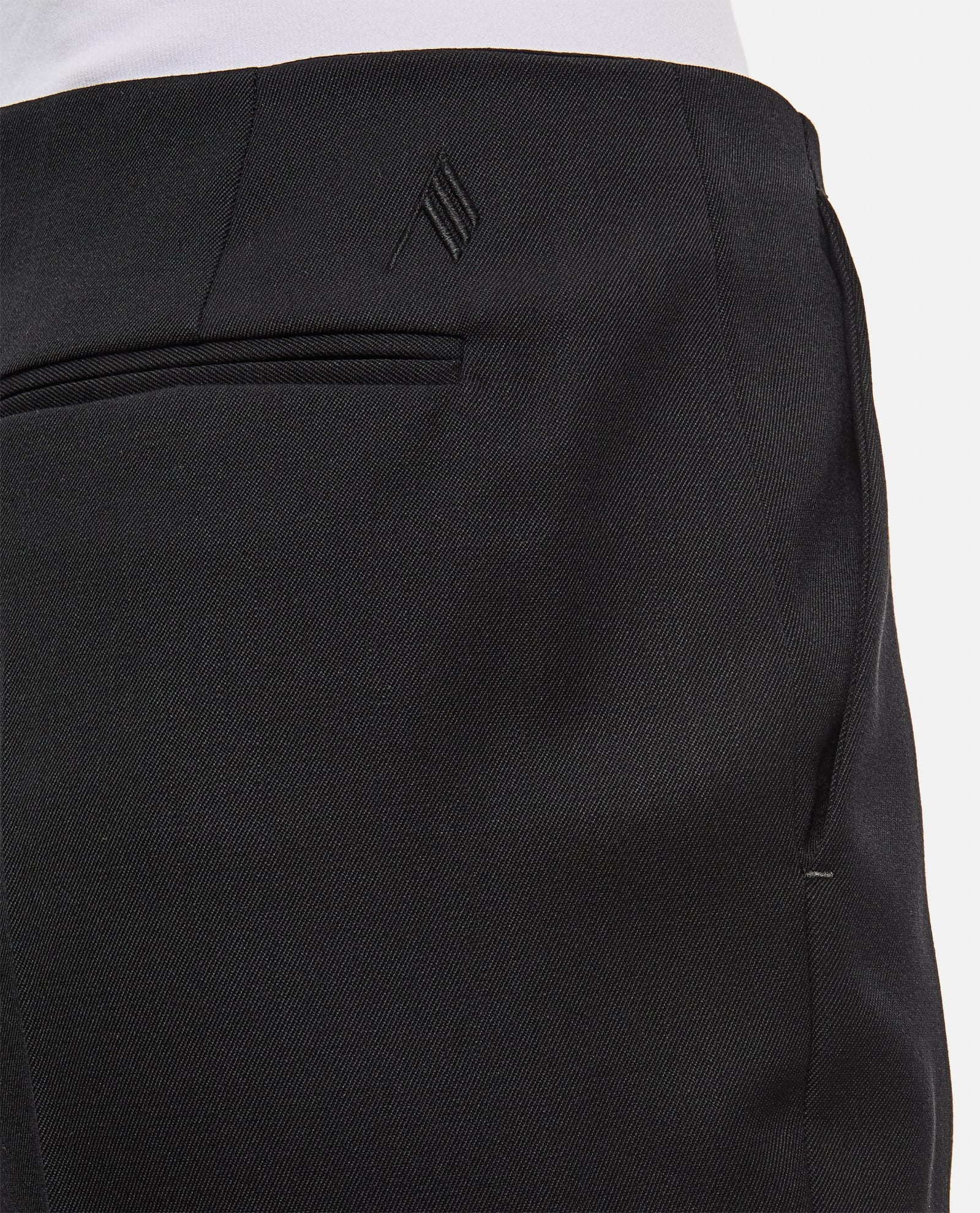 Attico Wool Gabardine Straight Pants In Black