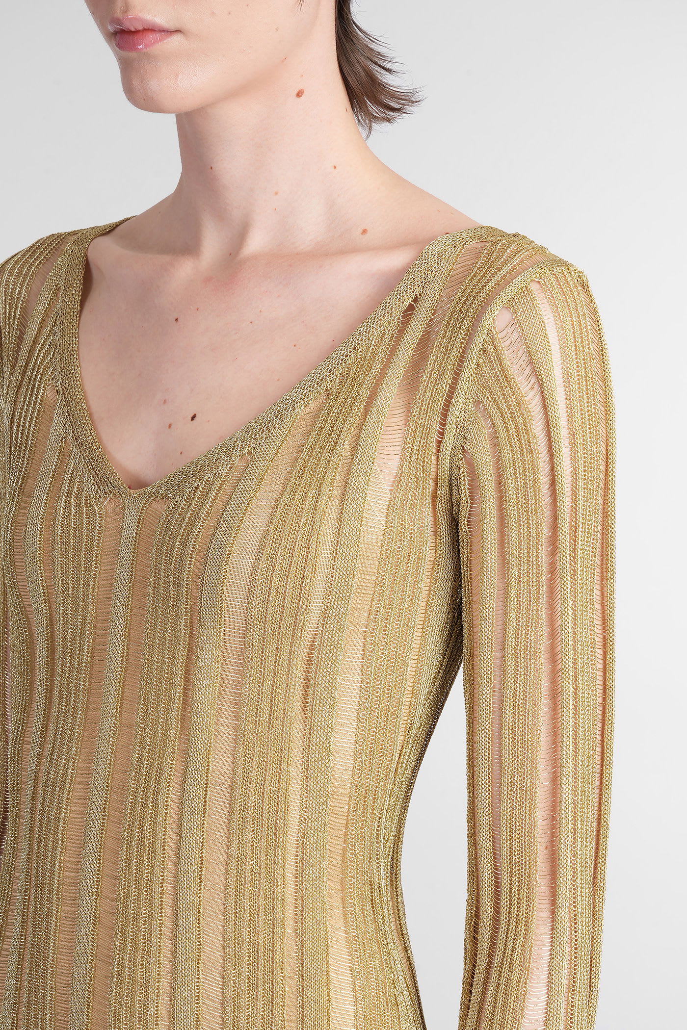 Cult Gaia Espen In Gold Viscose In Neutral