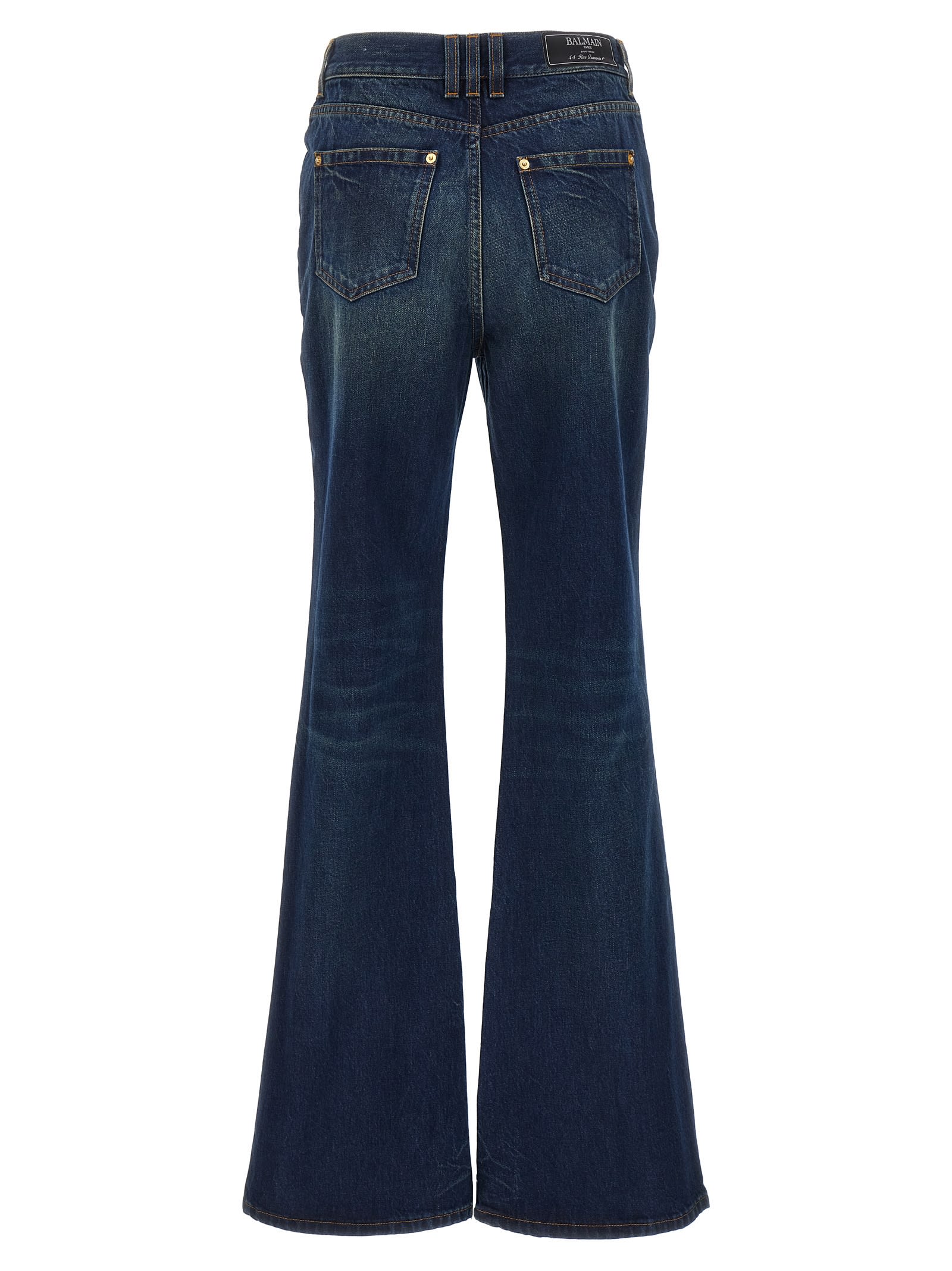 Shop Balmain Vintage Bootcut Jeans In Denim