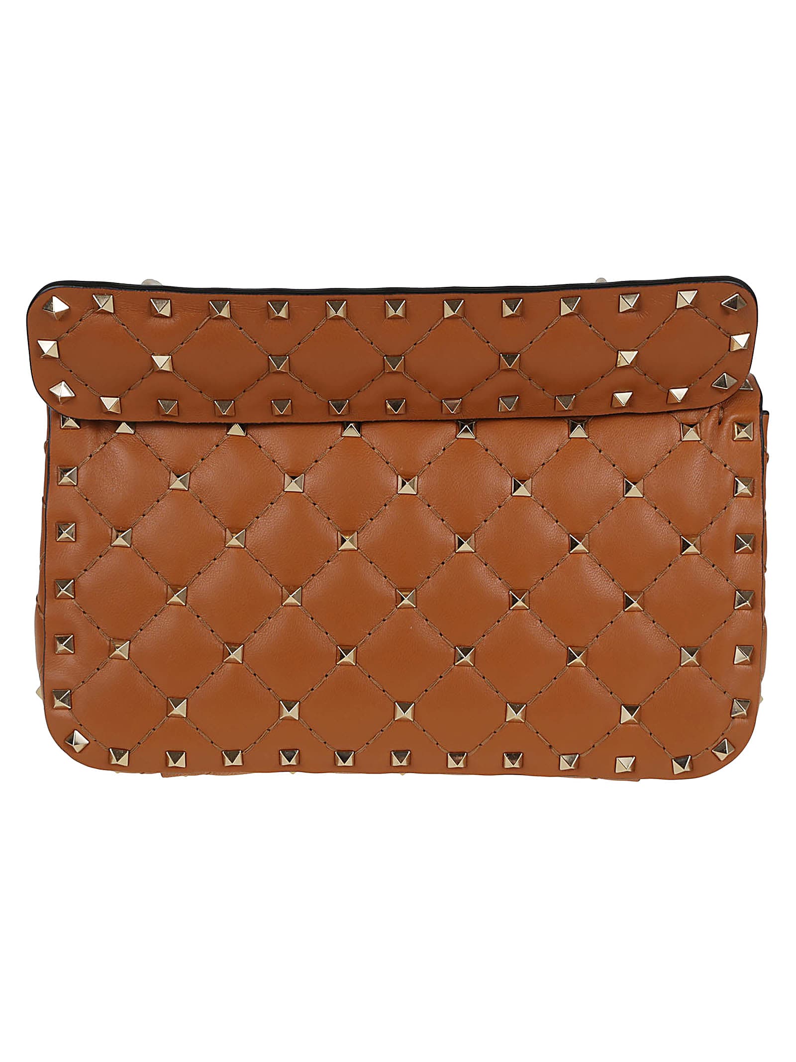 Valentino Small Shoulder Bag Rockstud Spike In Nutmeg