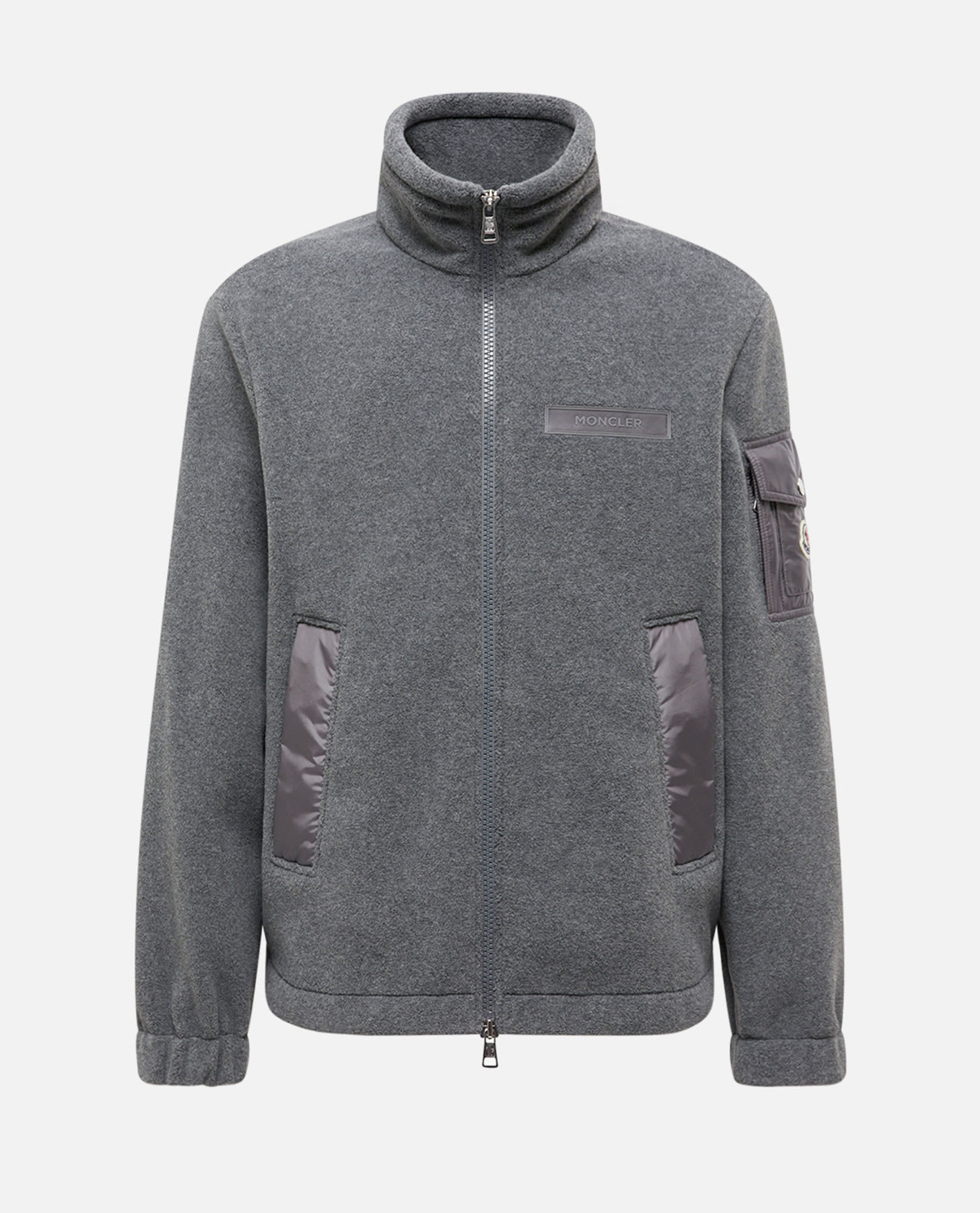 Moncler Zip Up Cardigan In Gray
