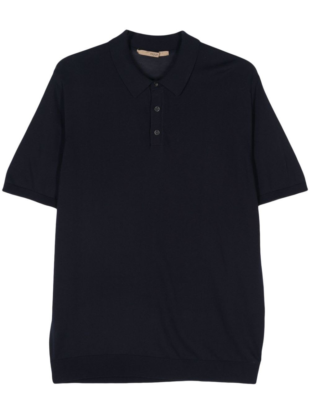 Shop Nuur Short Sleeves Polo In Navy