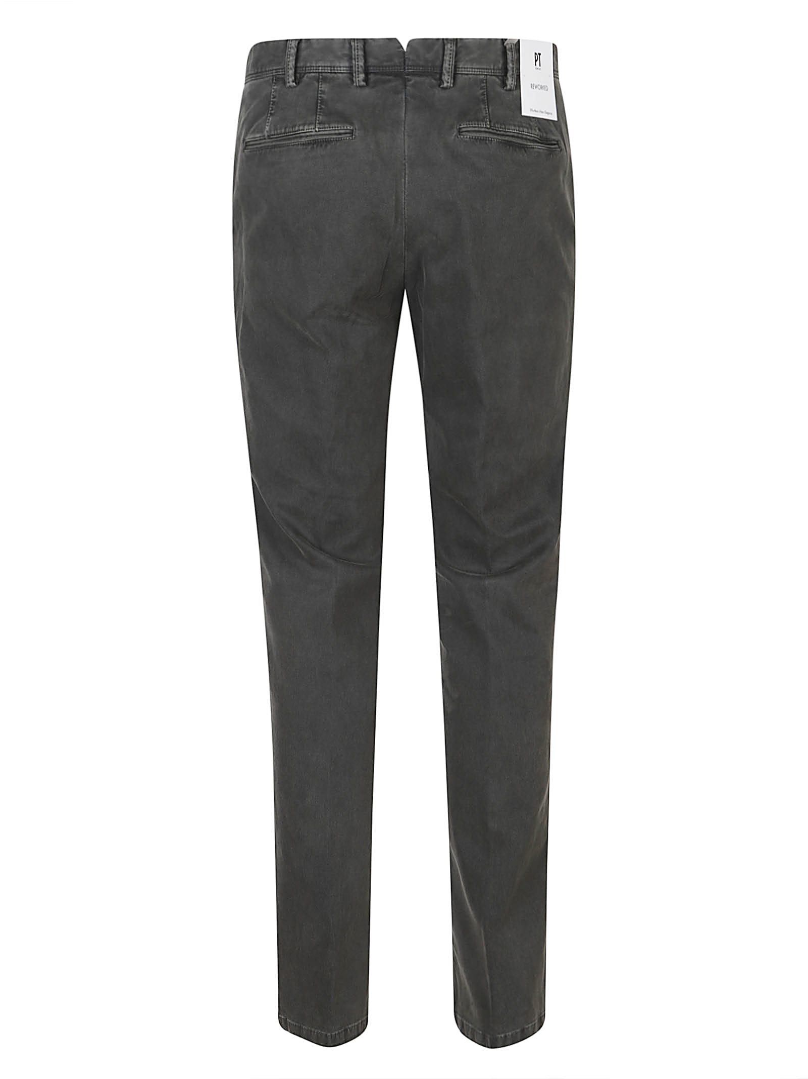 Pt Torino Master Flat Front Pants In Gray