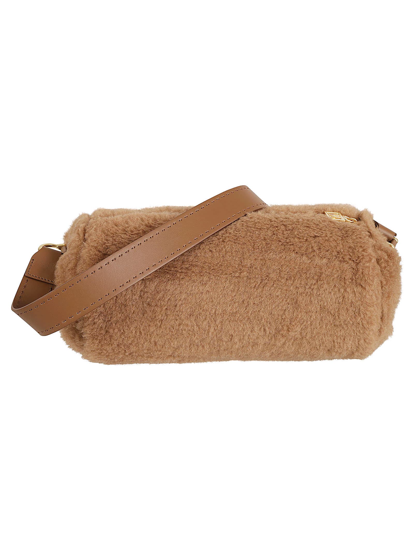Shop Max Mara Teddyroll Medium Shoulder Bag In Camel