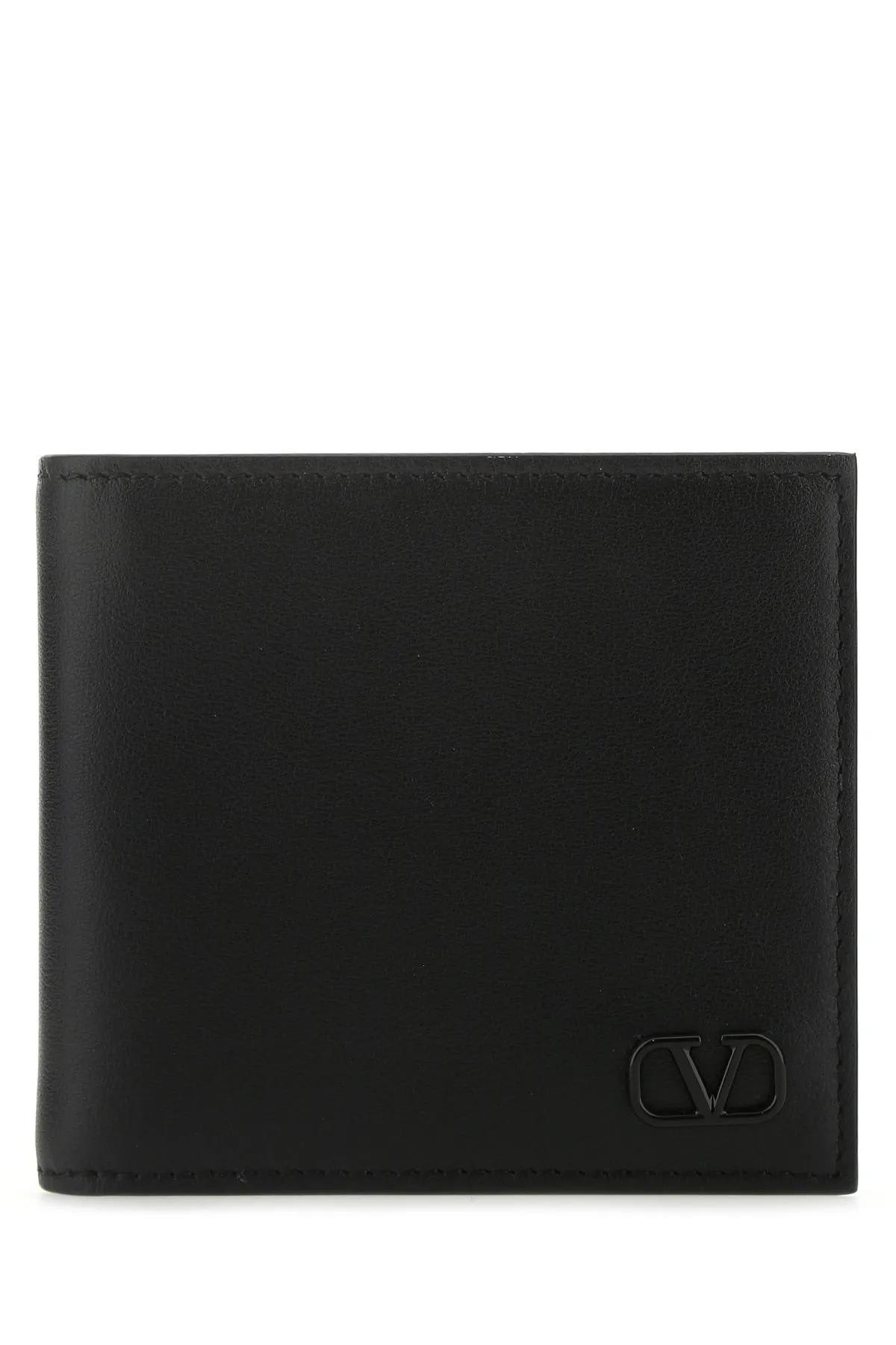 Shop Valentino Black Leather Wallet