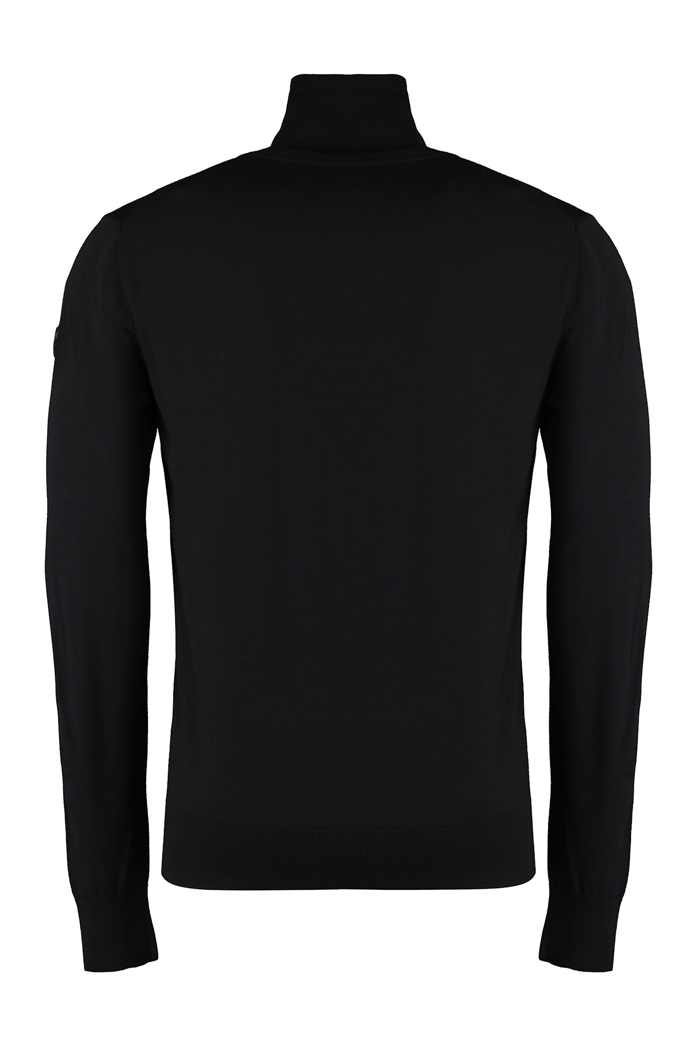 Moncler Men's Virgin Wool Turtleneck Sweater In Black