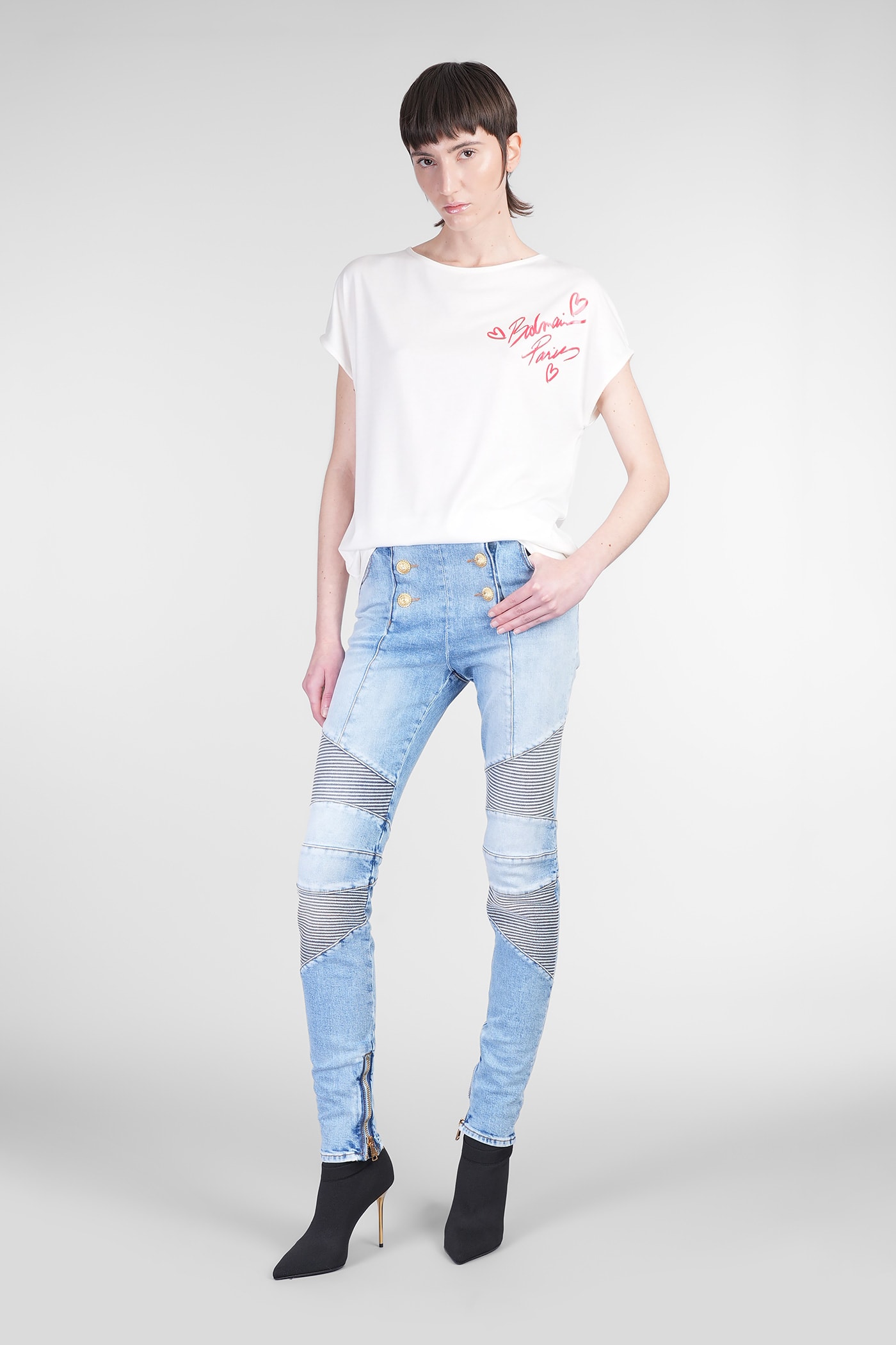 Balmain Jeans In Blue Cotton In Blue