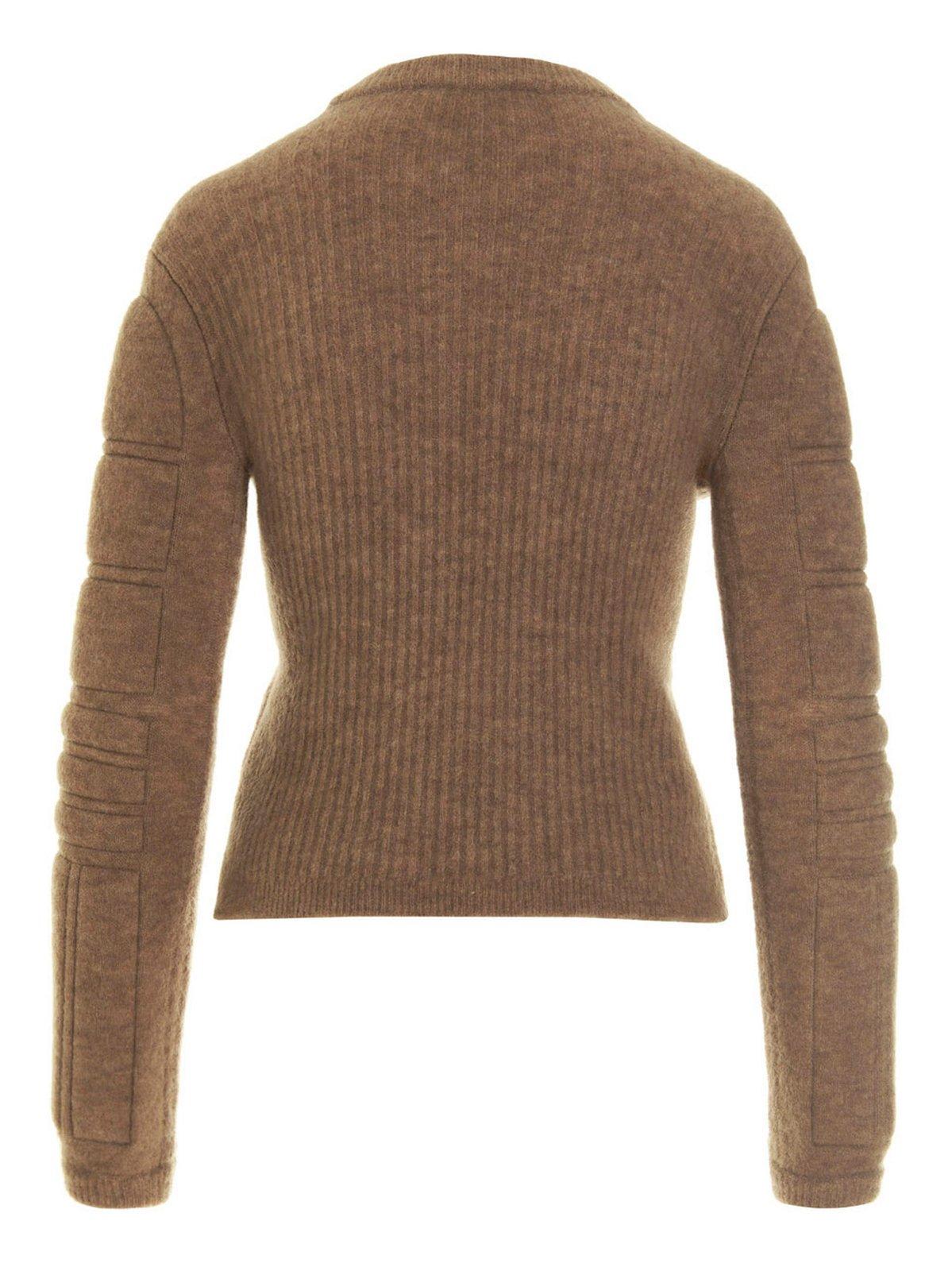 Shop Max Mara Smirne Long Sleeved Crewneck Sweater In Camel