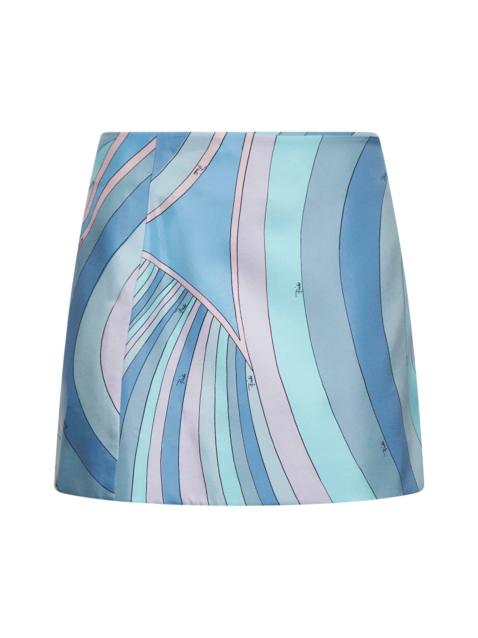 Shop Pucci Skirt In Celeste/rosa