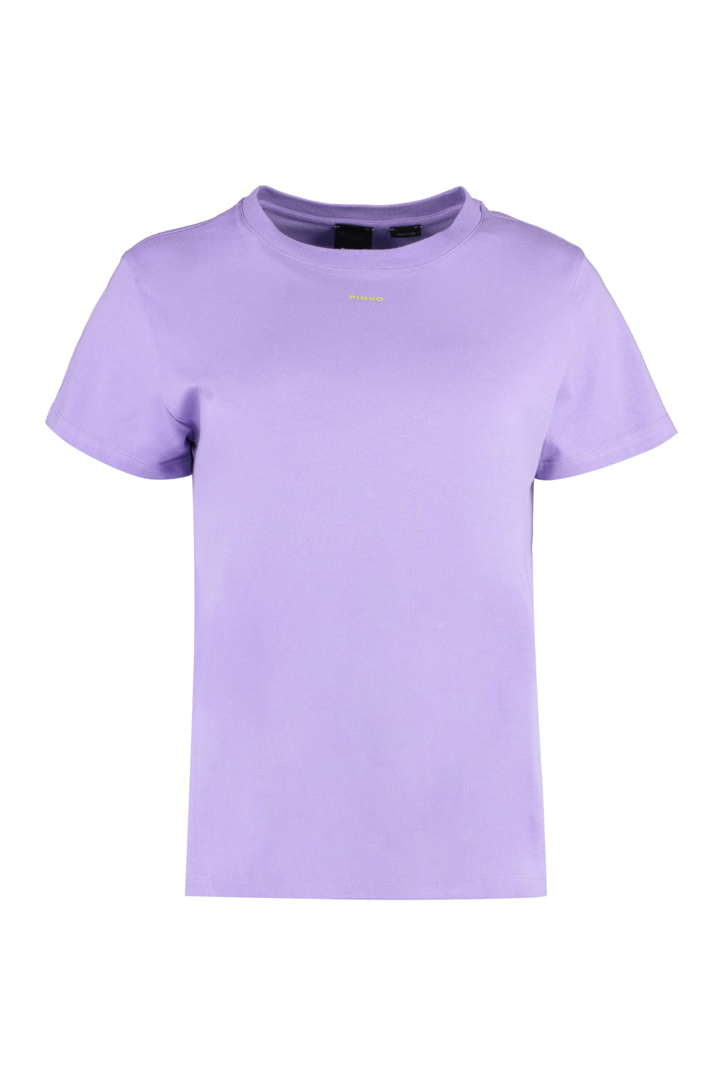 Pinko Basico Logo Cotton T-shirt In Purple