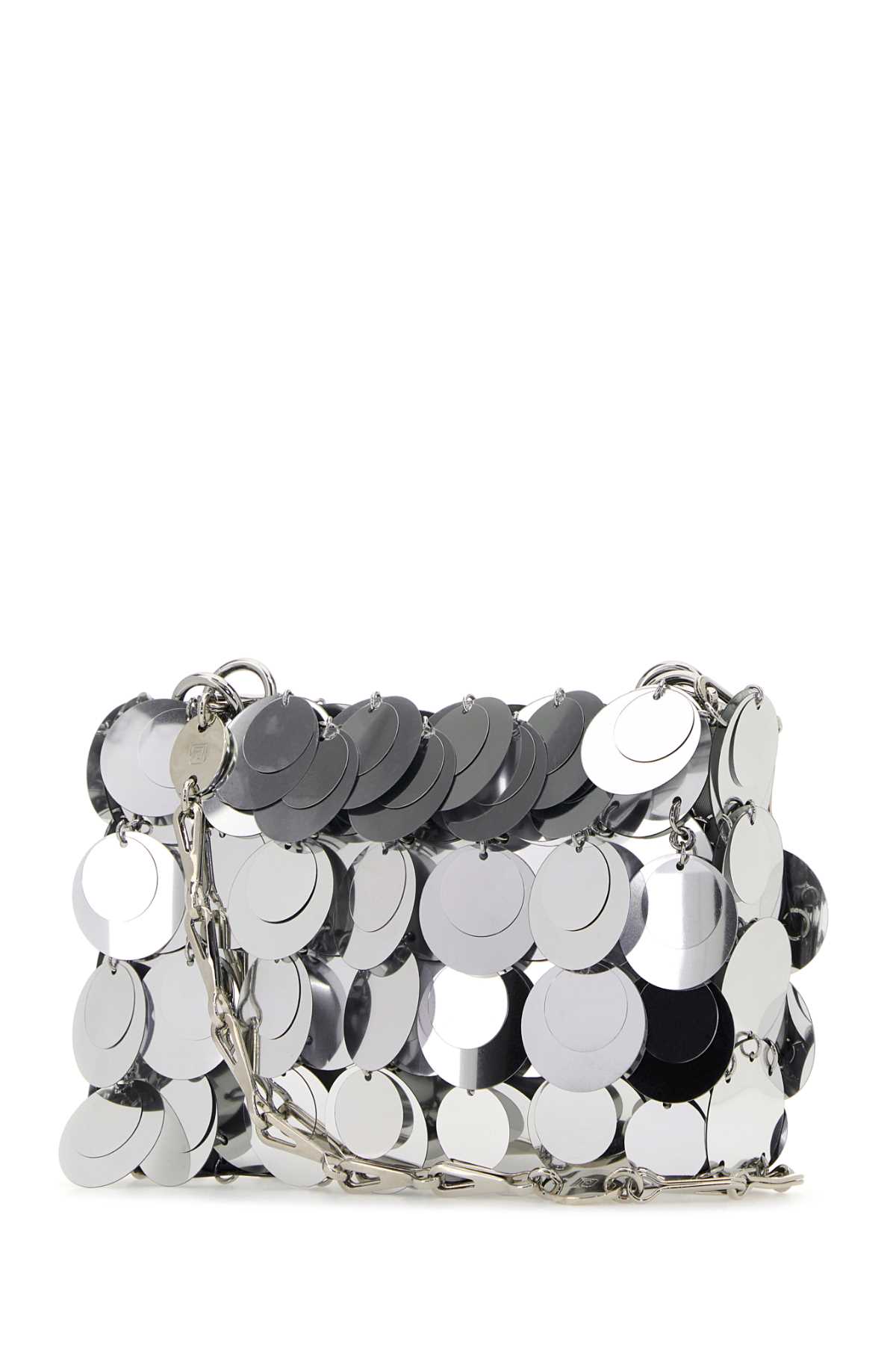 Shop Rabanne Silver Maxi Sequins Nano Shoulder Bag