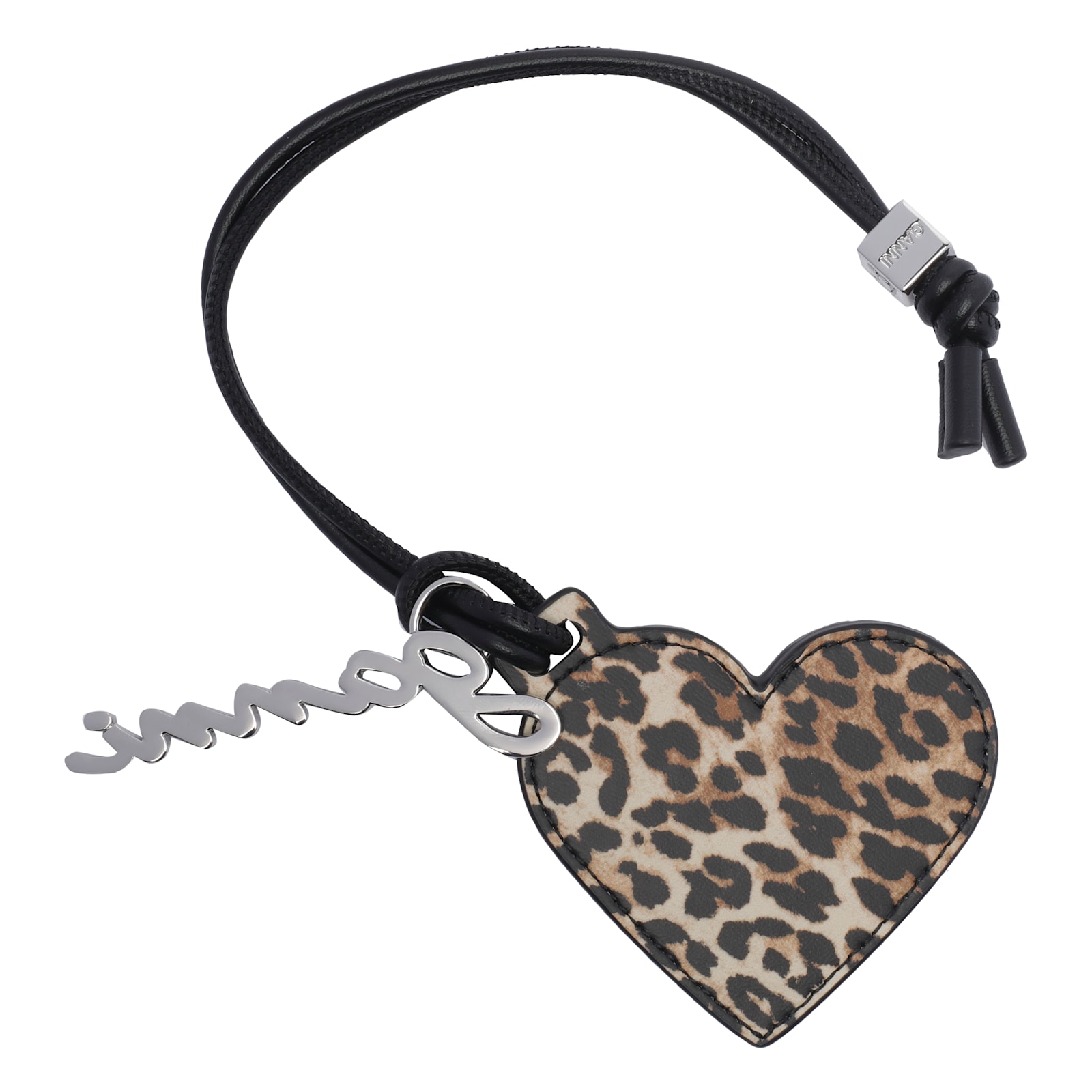 Ganni Bou Heart Mirror Keyring In Brown