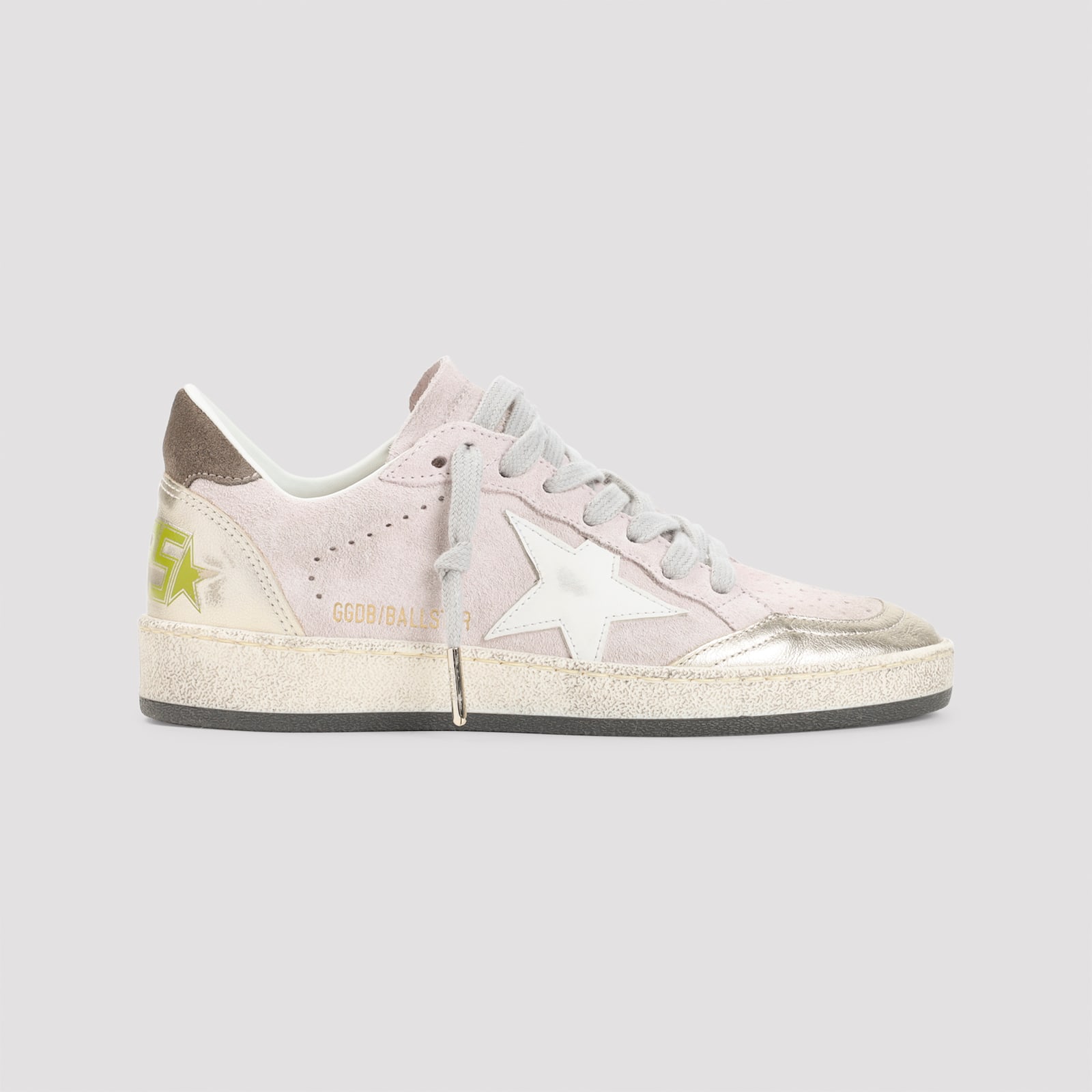 Golden Goose Ballstar Suede Upper Toe Tongue Heel And Spur Leather Star Sneakers Multicolor In White