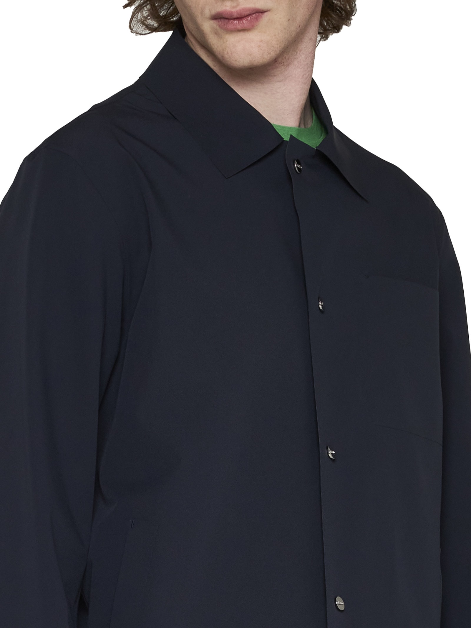 Herno Men's Technical Fabric Overshirt In Blue