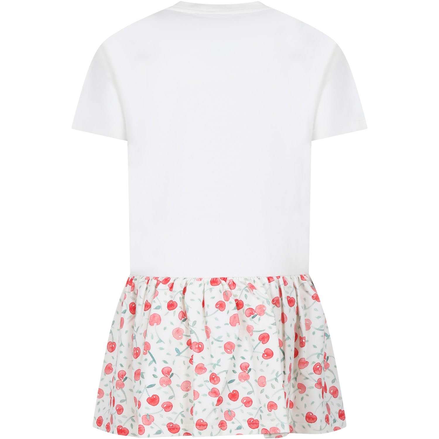 Shop Bonpoint White Dress For Girl With Cherries Print