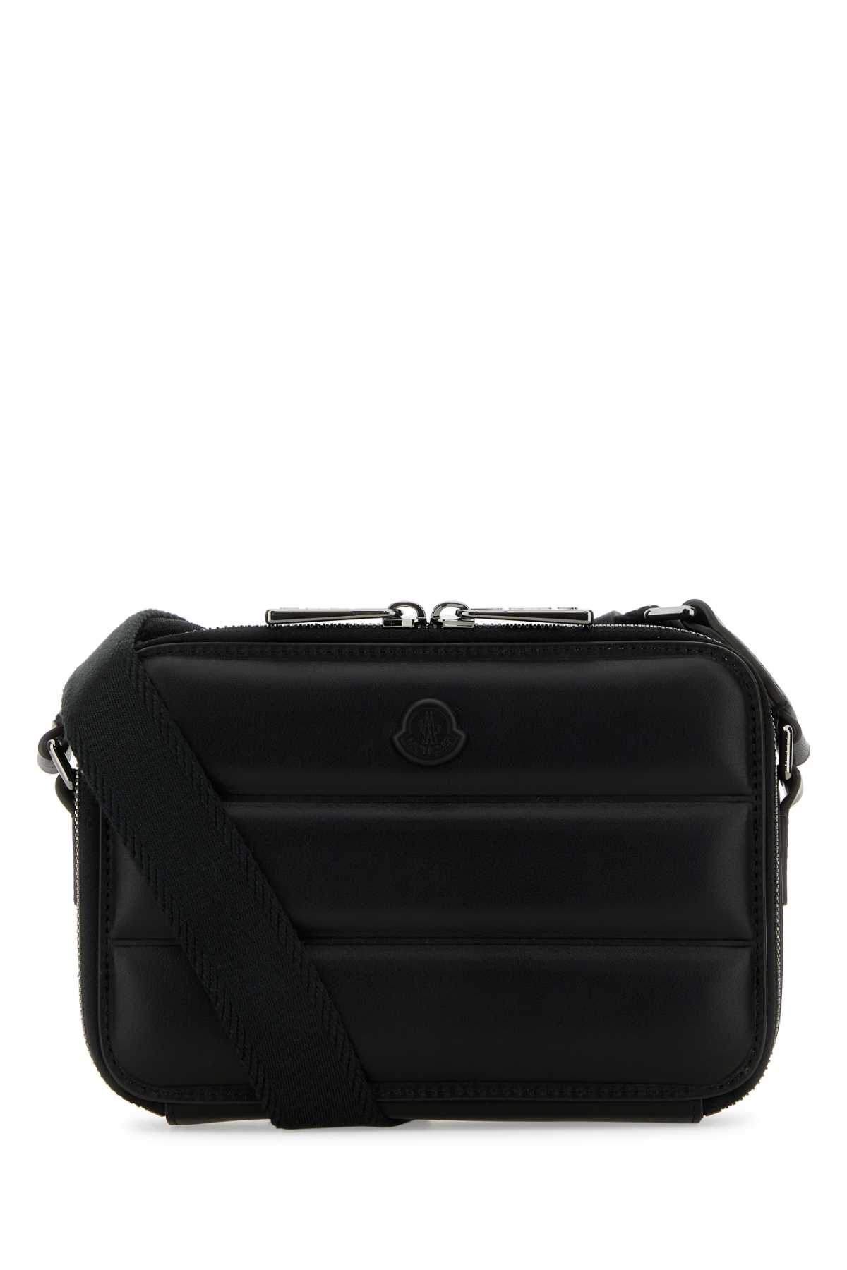 Black Leather Horizontal Crossbody Bag