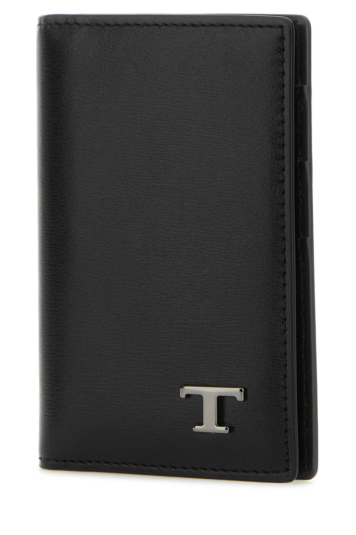 Shop Tod's Black Leather Card Holder In Altraversione
