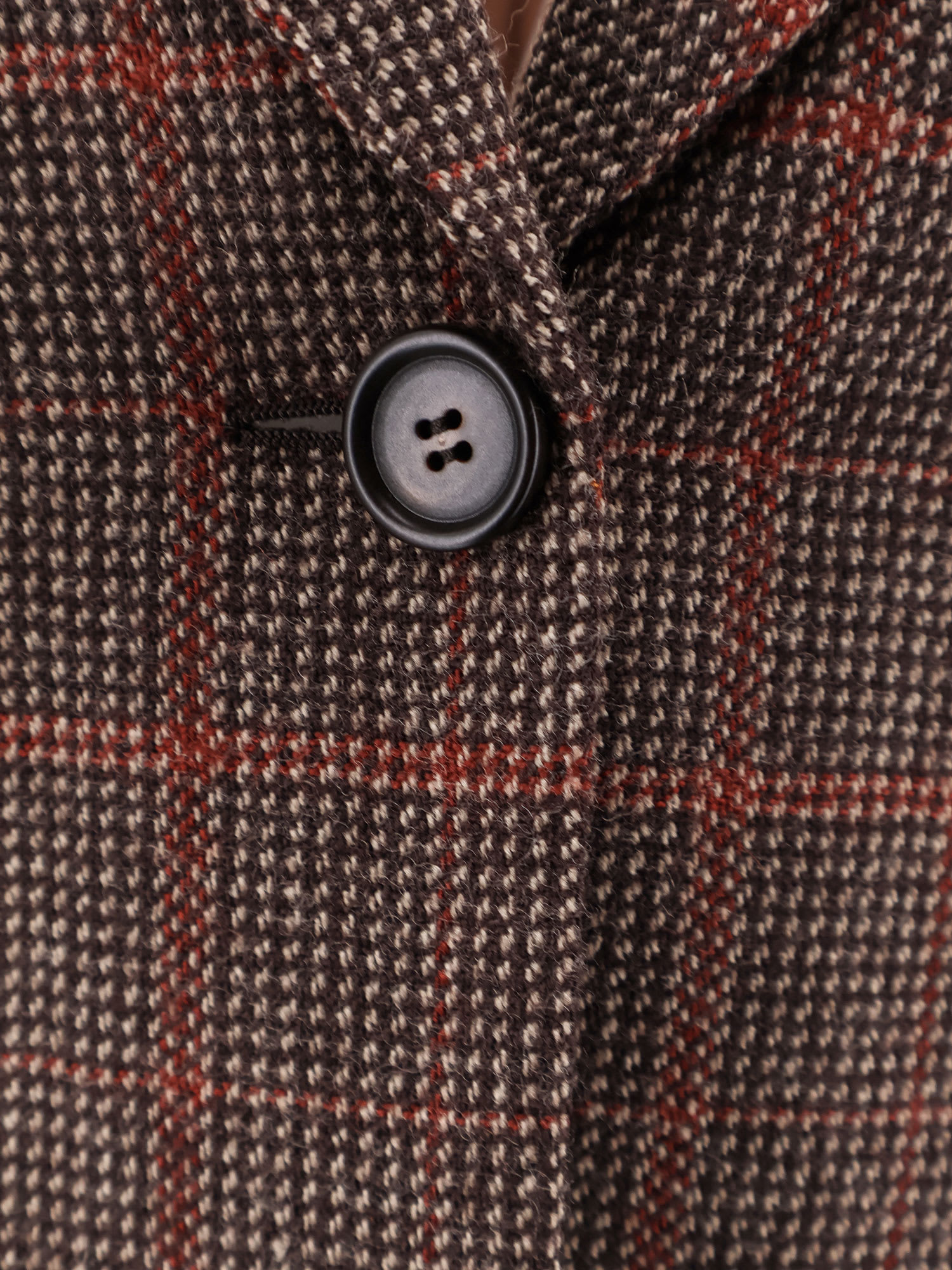 Chloé Single-breasted Checked Brown Wool Jacket Women In Brown