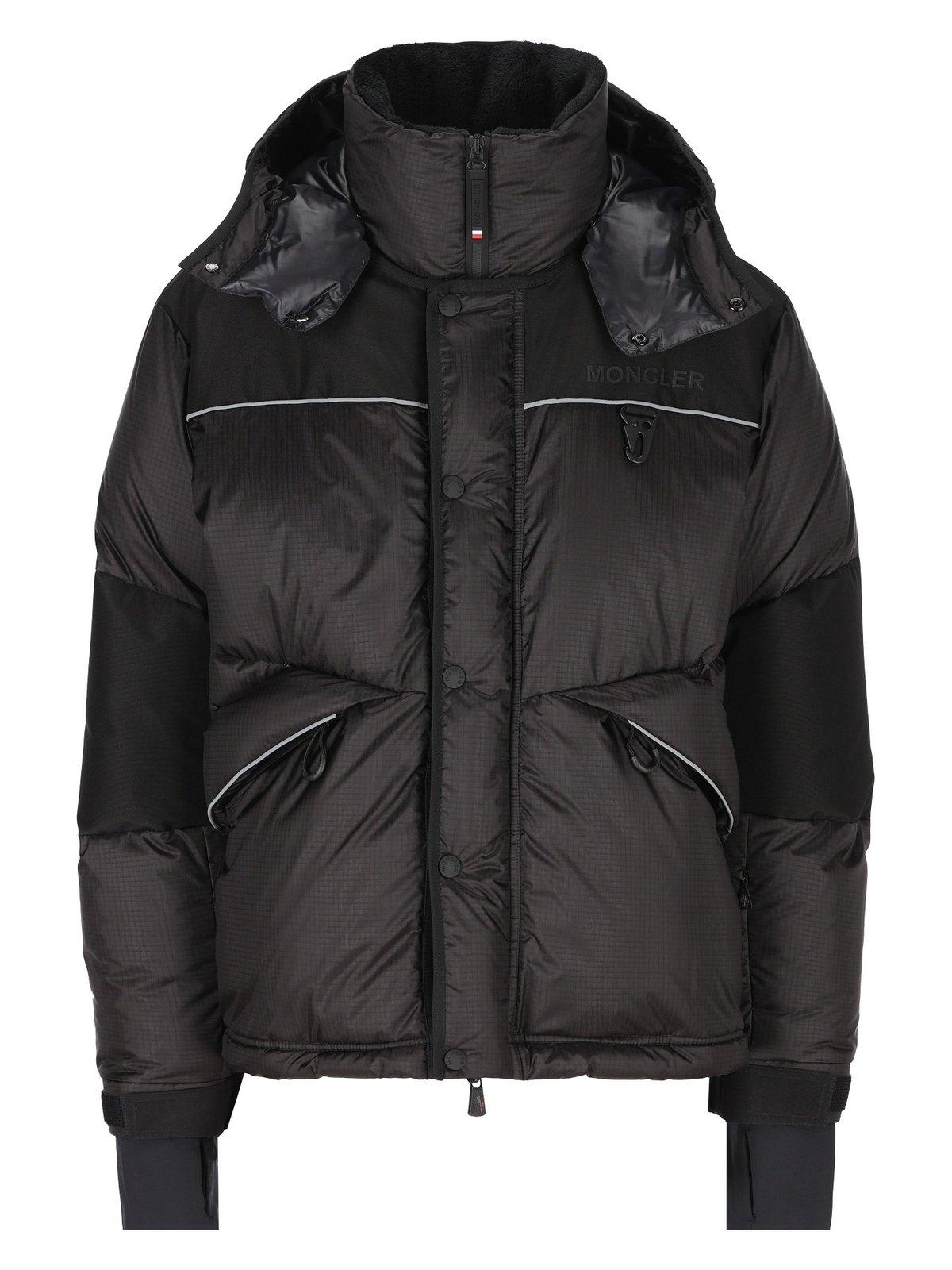 Shop Moncler Logo Patch Hooded Padded Jacket