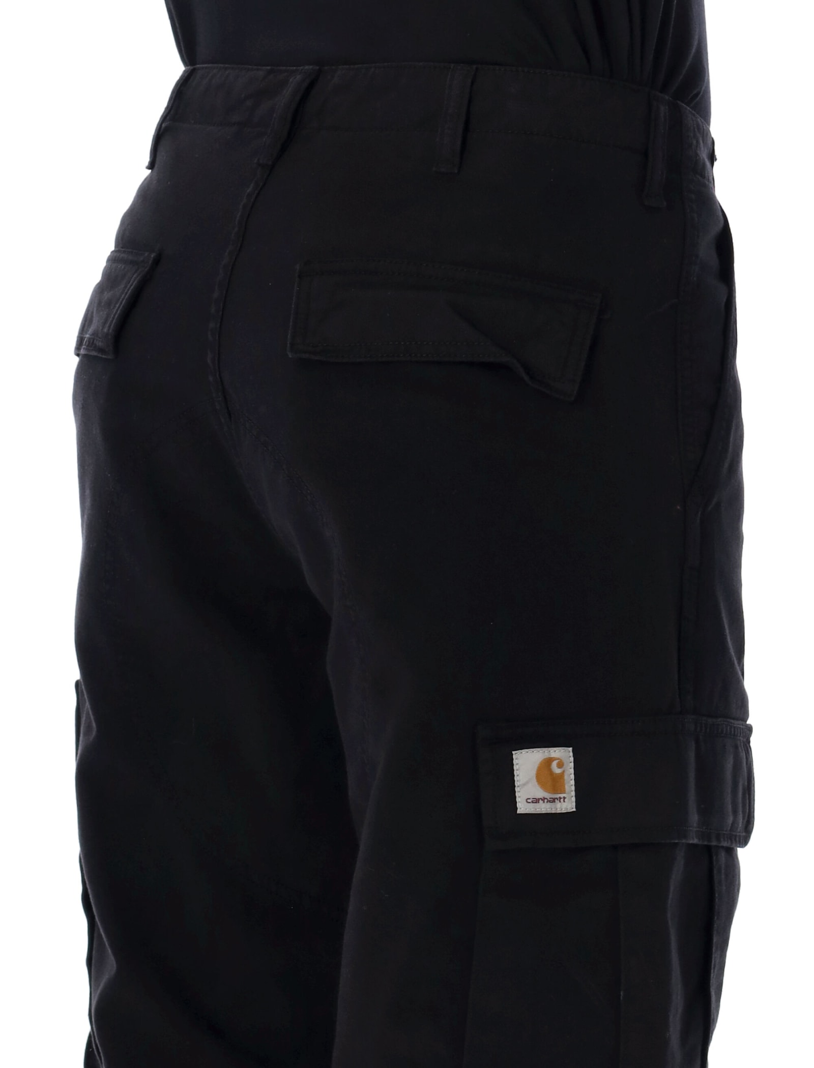 Shop Carhartt Regular Cargo Pant - Garment Dyed Twill In Black