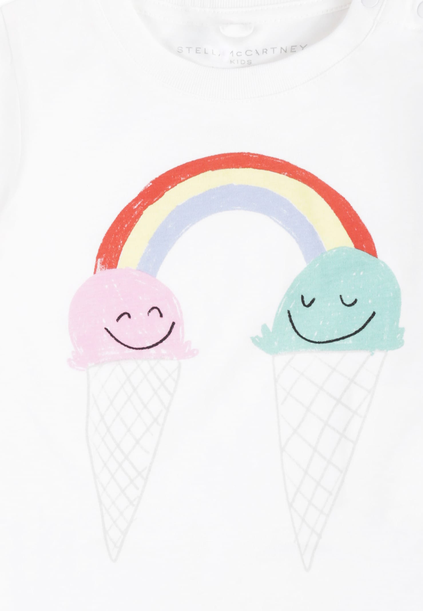 Stella Mccartney White T-shirt For Baby Girl With Ice Cream In White