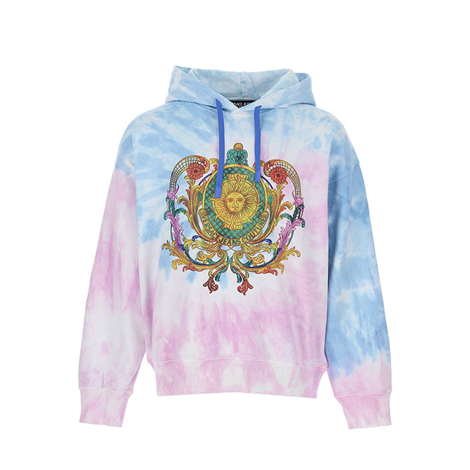 Shop Versace Jeans Couture Jeans Couture Hooded Sweatshirt In Blue