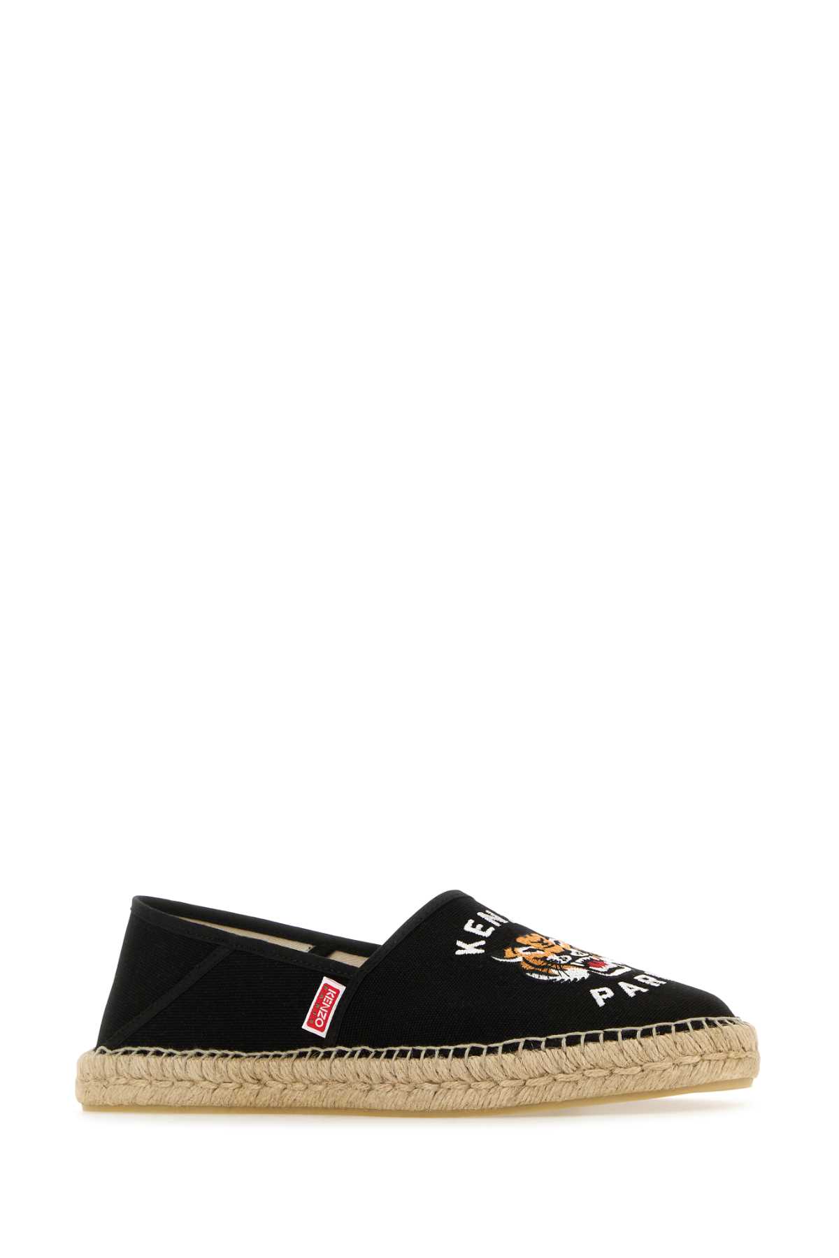 Kenzo Black Canvas  Lucky Tiger Espadrilles