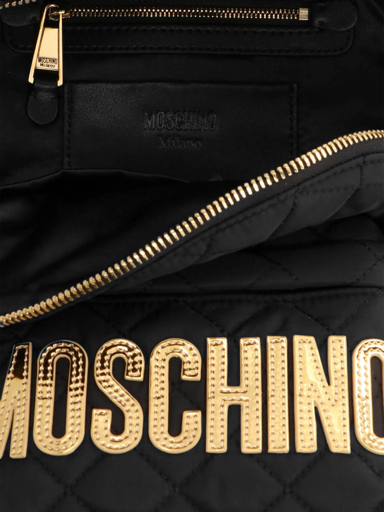 Shop Moschino Medium Logo Backpack In Black