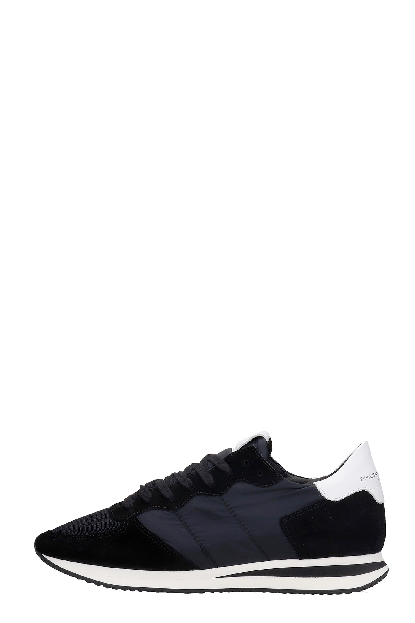 Shop Philippe Model Trpx Sneakers In Black Suede And Fabric